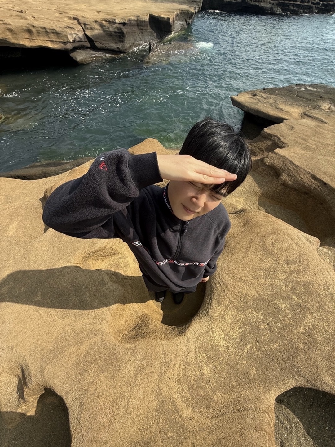 Palace Polartec OM 1/4 Zip Black - 25FW 착용 스타일