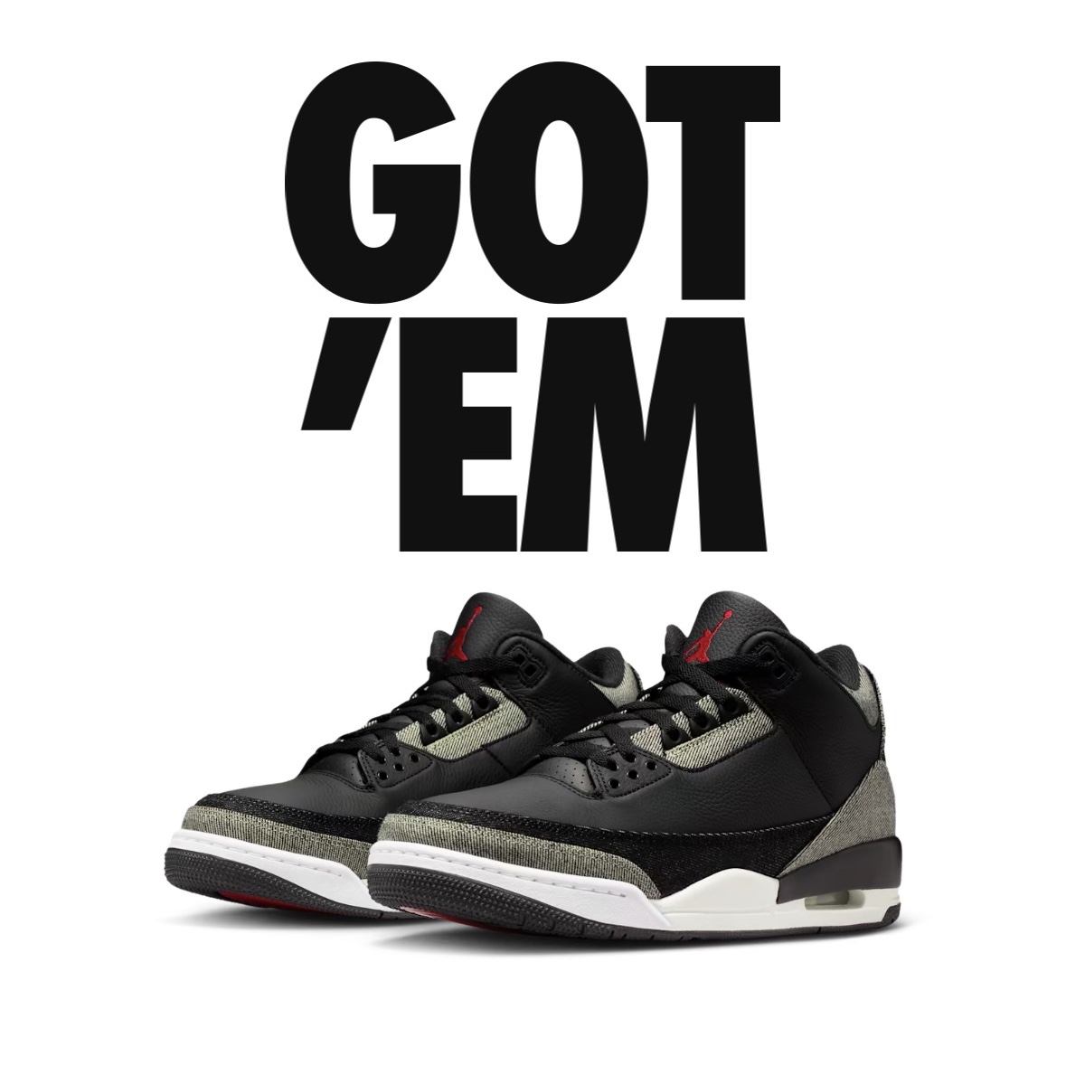 Jordan 3 x Levi’s Black and White 착용 스타일