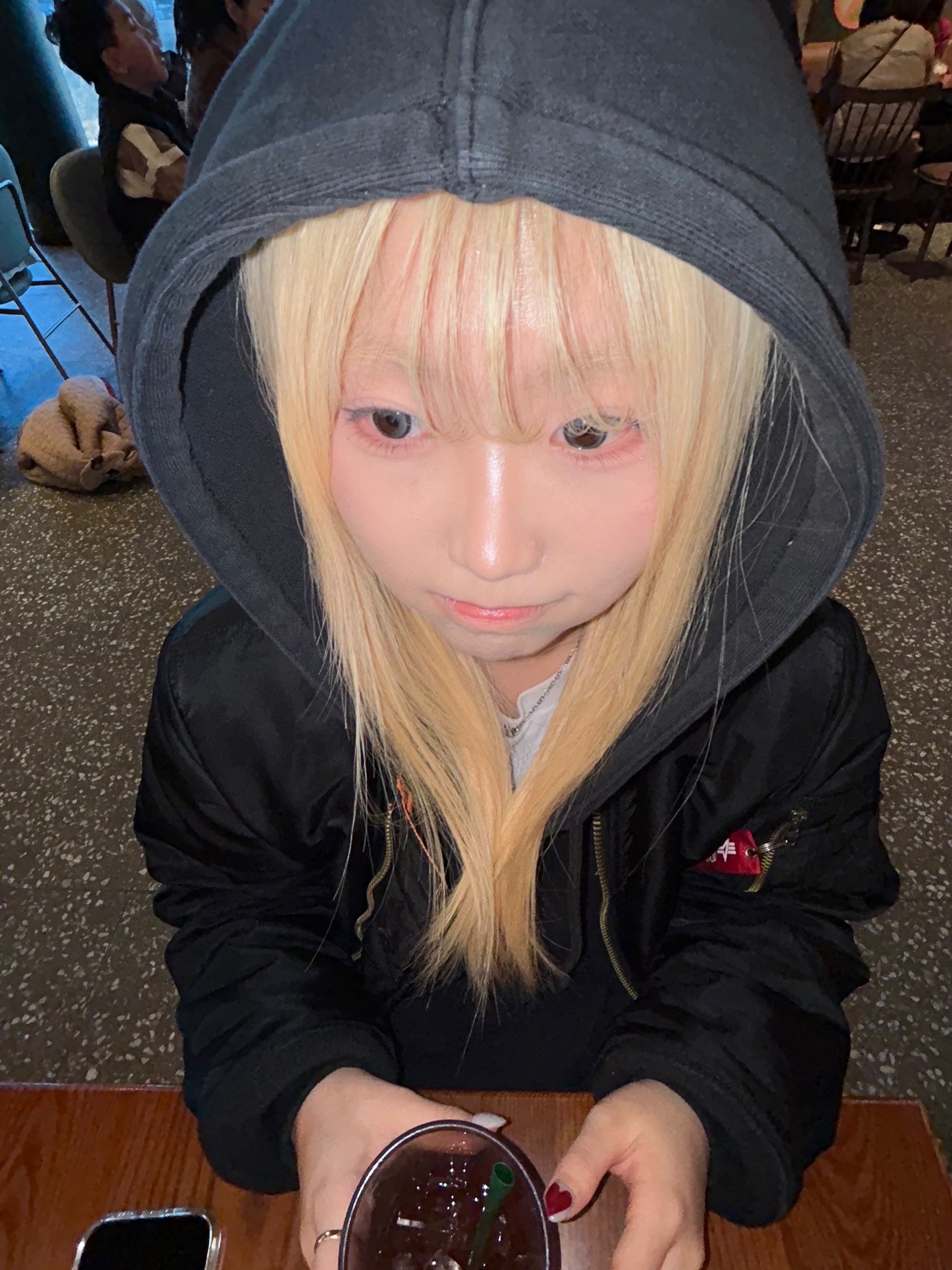 ALPHA INDUSTRIES MA-1 Flight Jacket Black, Obey Eyes Icon Hood Black 착용 스타일 - 2