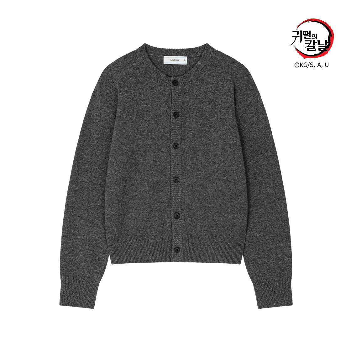 웨이비니스 라운드넥 엘보우 레더 패치 가디건 이노스케(Waviness Round-Neck Elbow Leather Patch Cardigan Inosuke)
