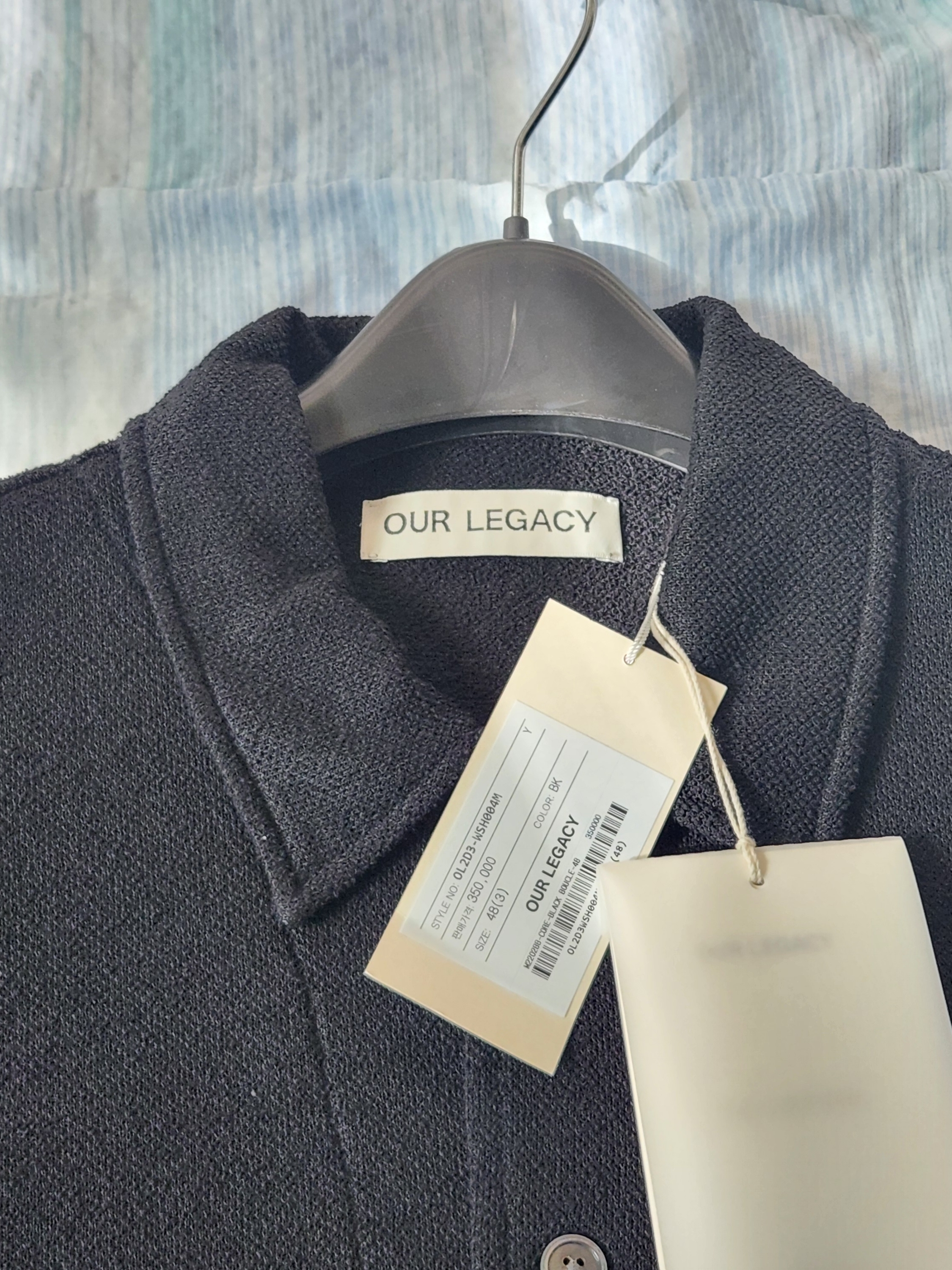 Our Legacy Shortsleeve Box Shirt Black Boucle 착용 스타일 - 2
