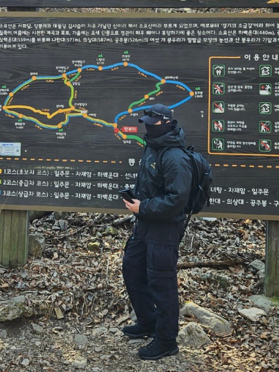 Arc'teryx Rho Neck Gaiter Long Black, Arc'teryx Mantis 26 Backpack Black 착용 스타일