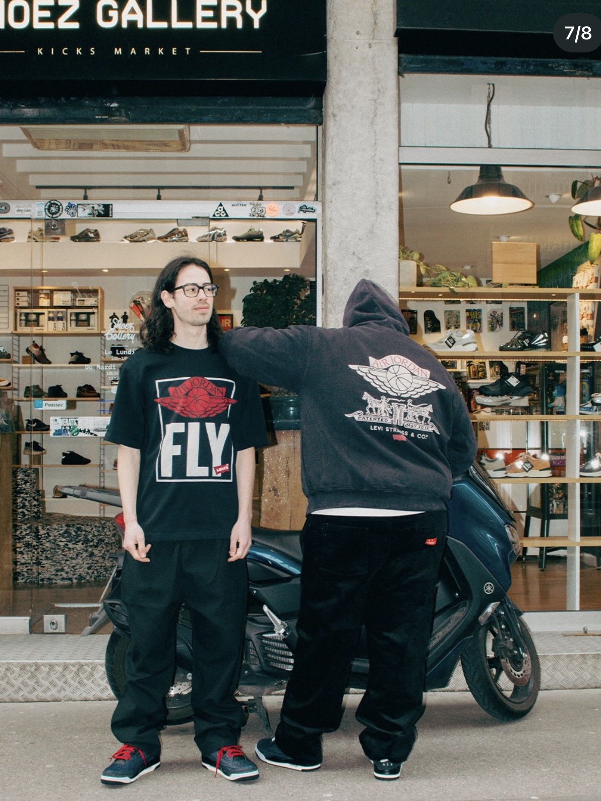 Jordan x Levi's Short Sleeve T-Shirt Black (IM6728-010) 착용 스타일 - 3