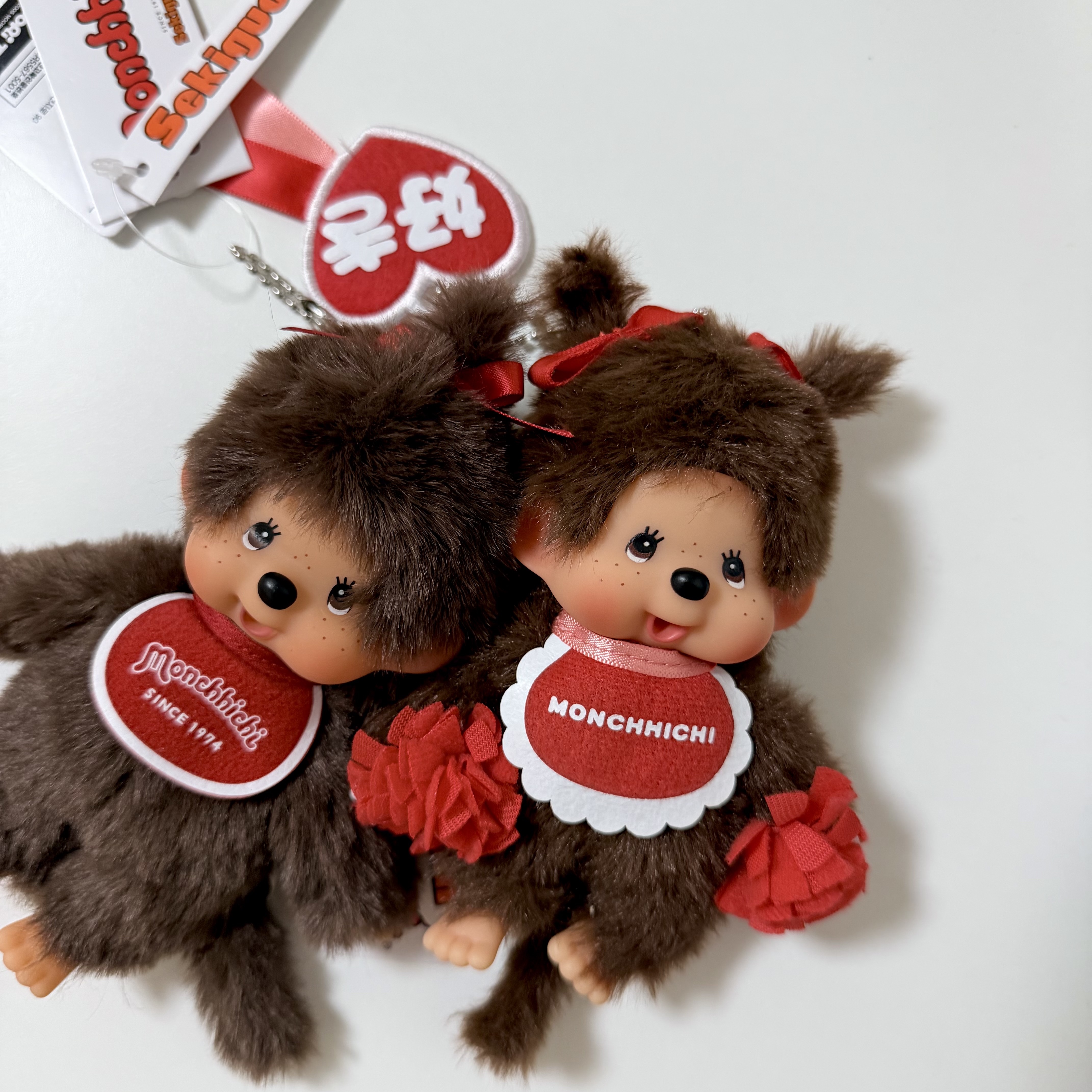 Monchhichi Happy Color Monchhichi Keychain Girl 착용 스타일