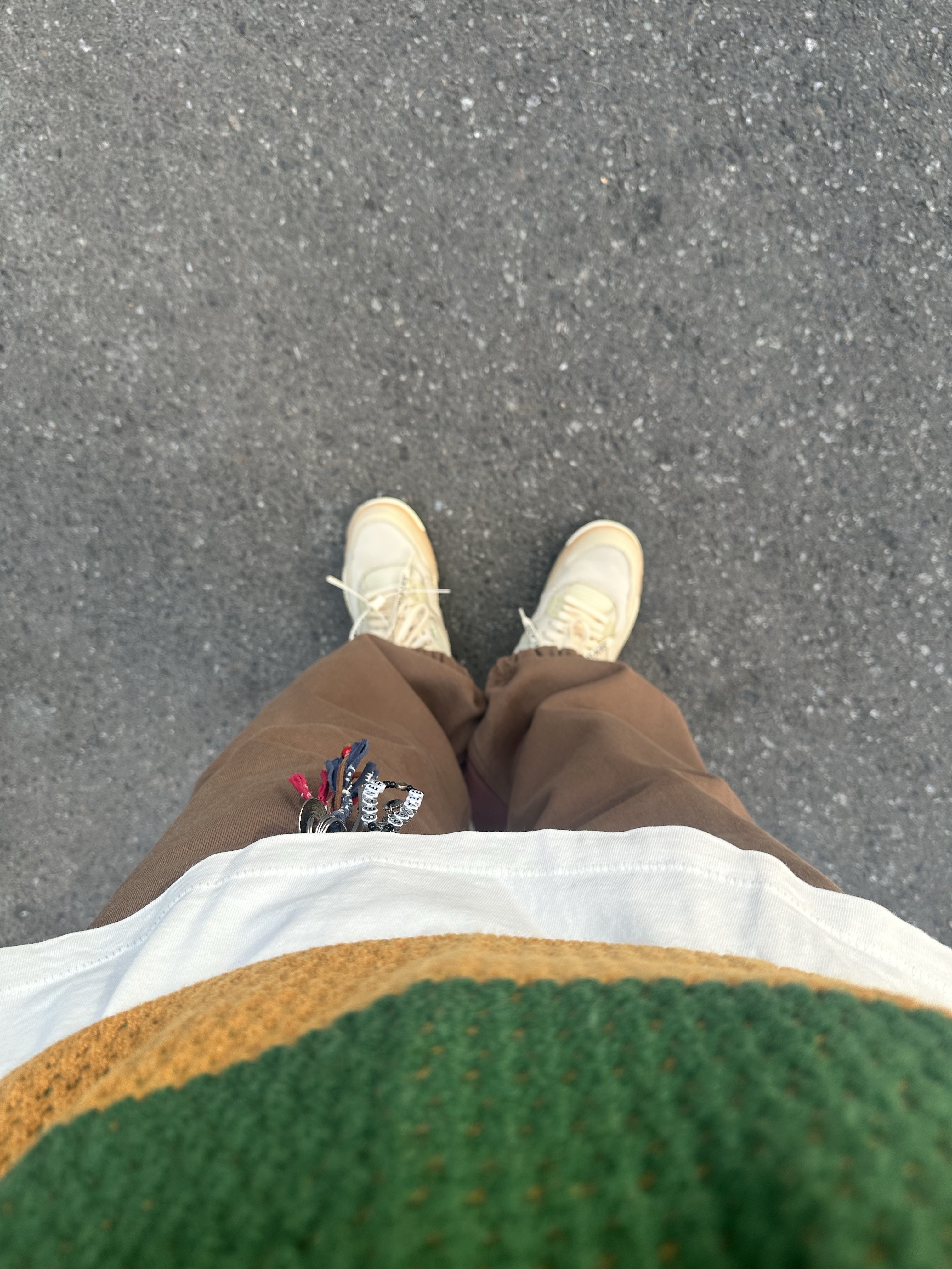 Nike x Cactus Plant Flea Market Crochet Hockey Sweater Chutney, (W) Jordan 4 x Off-White Retro SP Sail 착용 스타일 - 2