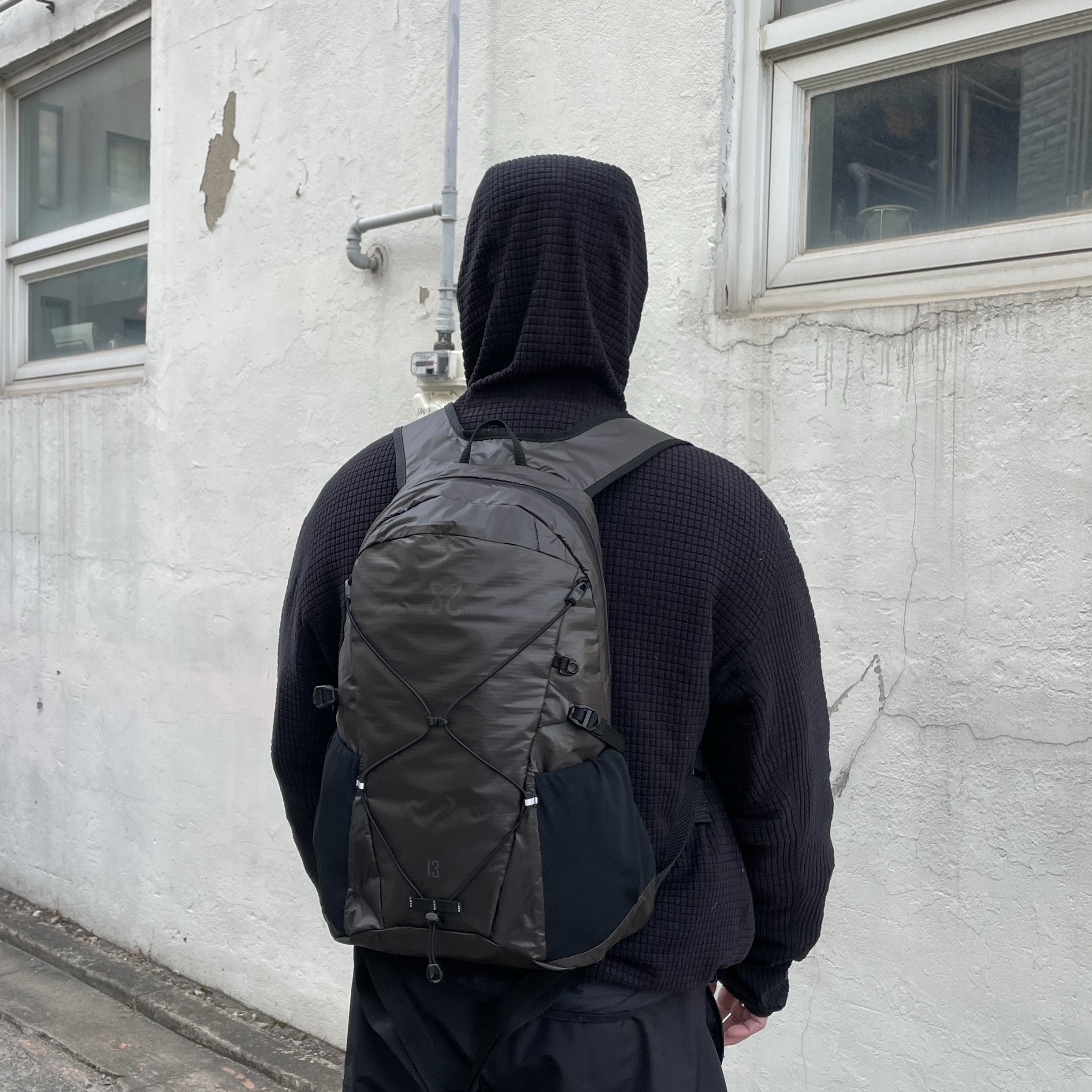 negative split club Windlayer Finger Watch-Hole Mesh Hood Sleeve Black 착용 스타일 - 3