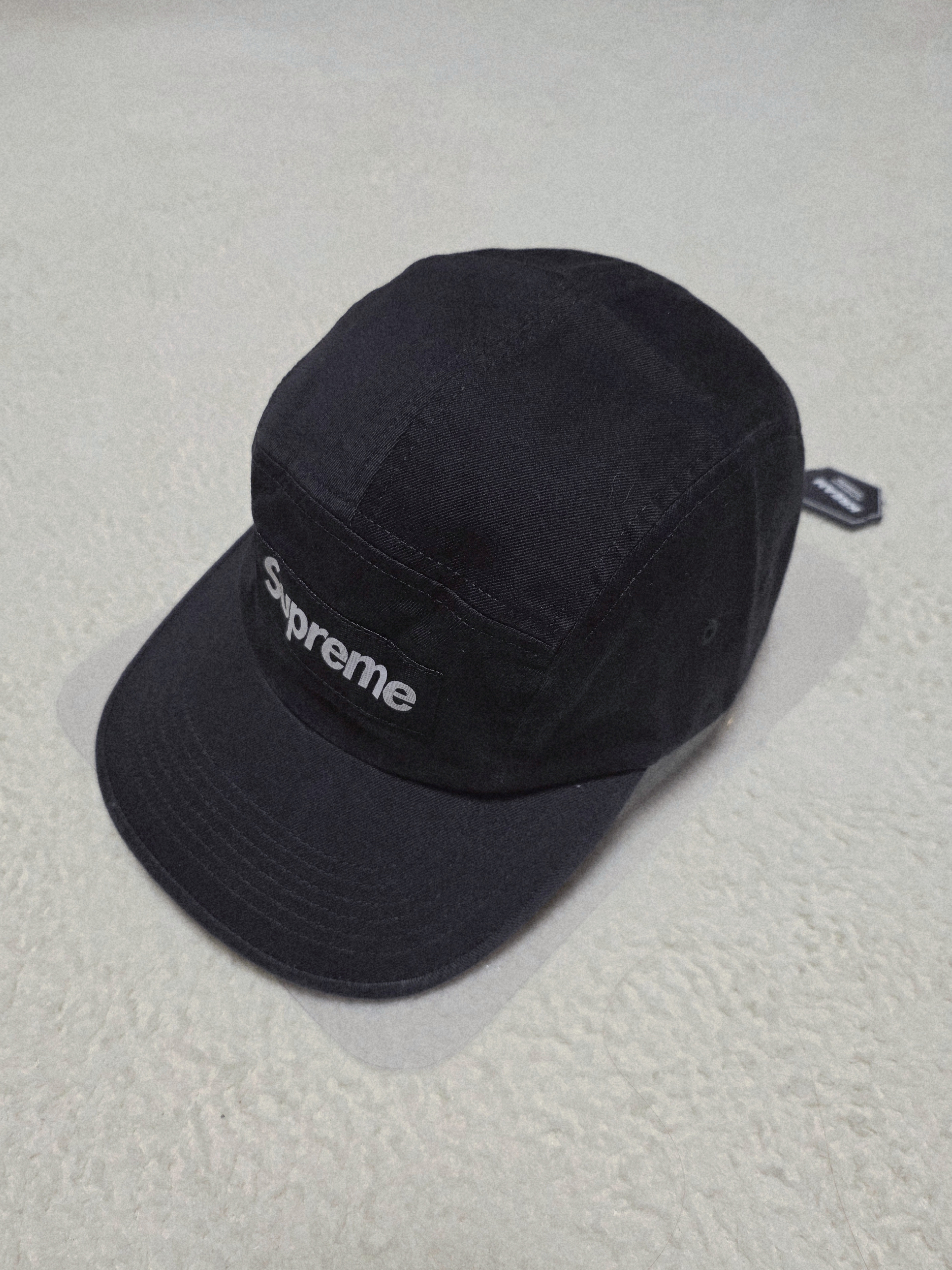 Supreme Washed Chino Twill Camp Cap Black - 24SS 착용 스타일 - 1