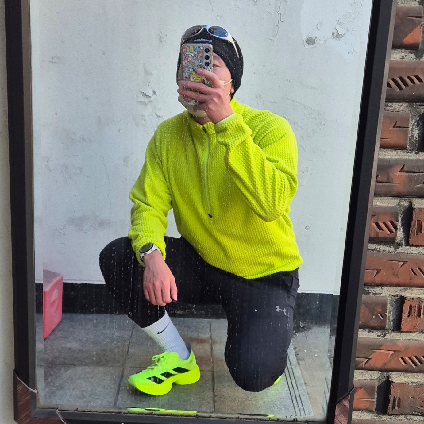 Oakley Eye Jacket Redux Silver Frame Prizm Black Polarized Lenses High Bridge Fit, Ostrya 25FW Alpinum Half Zip Fleece Pomelo 착용 스타일 - 2