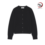 Waviness Round-Neck Elbow Leather Patch Cardigan Zenitsu