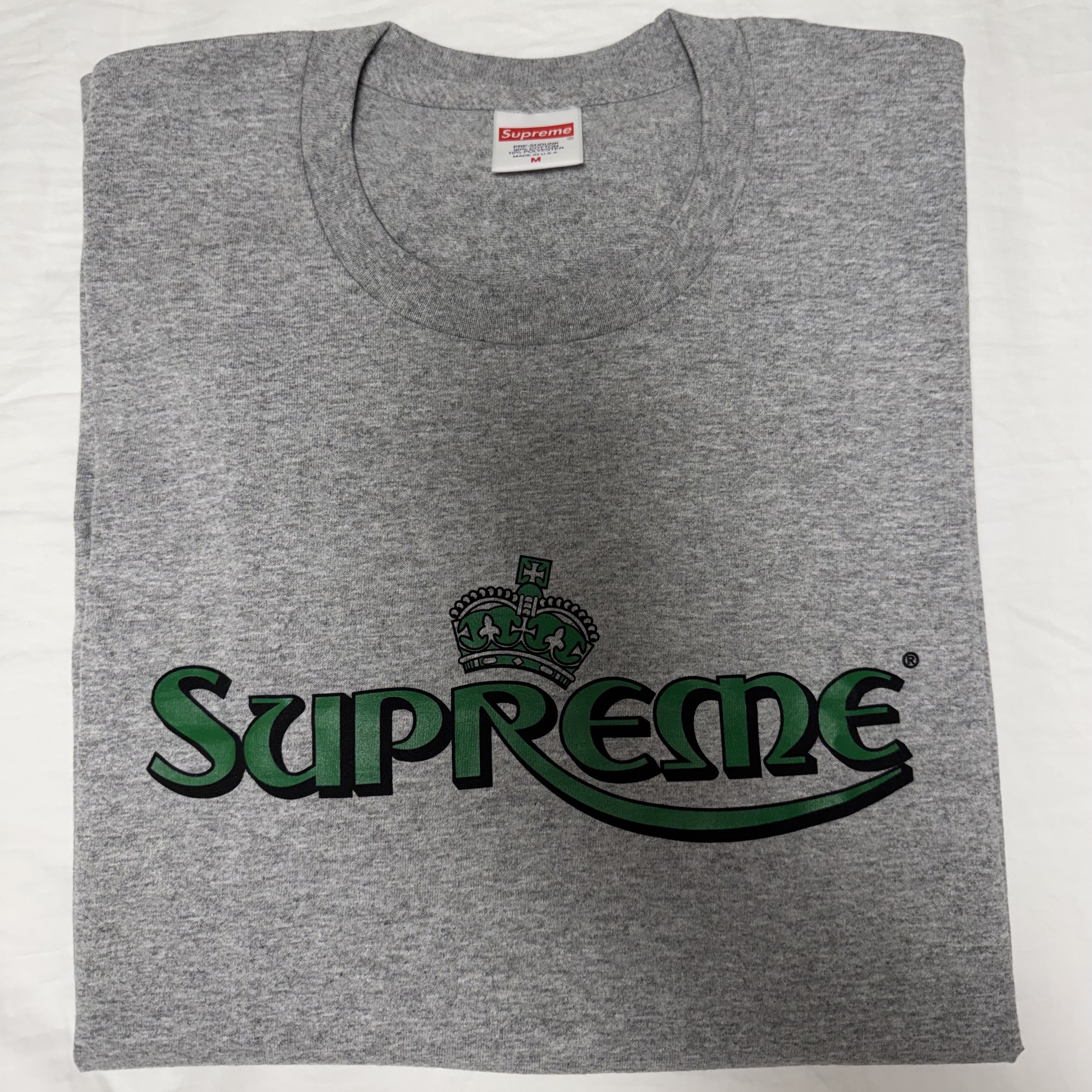 Supreme Crown T-Shirt Heather Grey - 23SS 착용 스타일