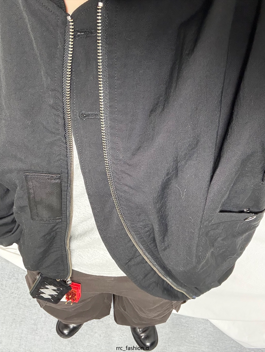Flavorism VTG Washed Cargo Pants Washed Dark Brown, [프리오더] Polyteru Argyle Card Wallet Black 착용 스타일 - 4