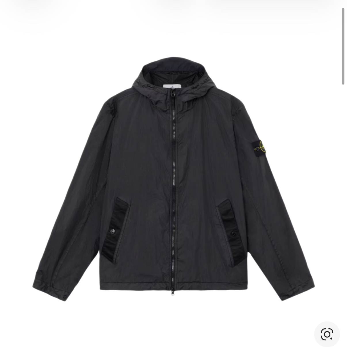 Stone Island 4100001 Crinkle Reps NY Hooded Jacket with Wind Resistance and Anti-Drop Black - 26SS 착용 스타일