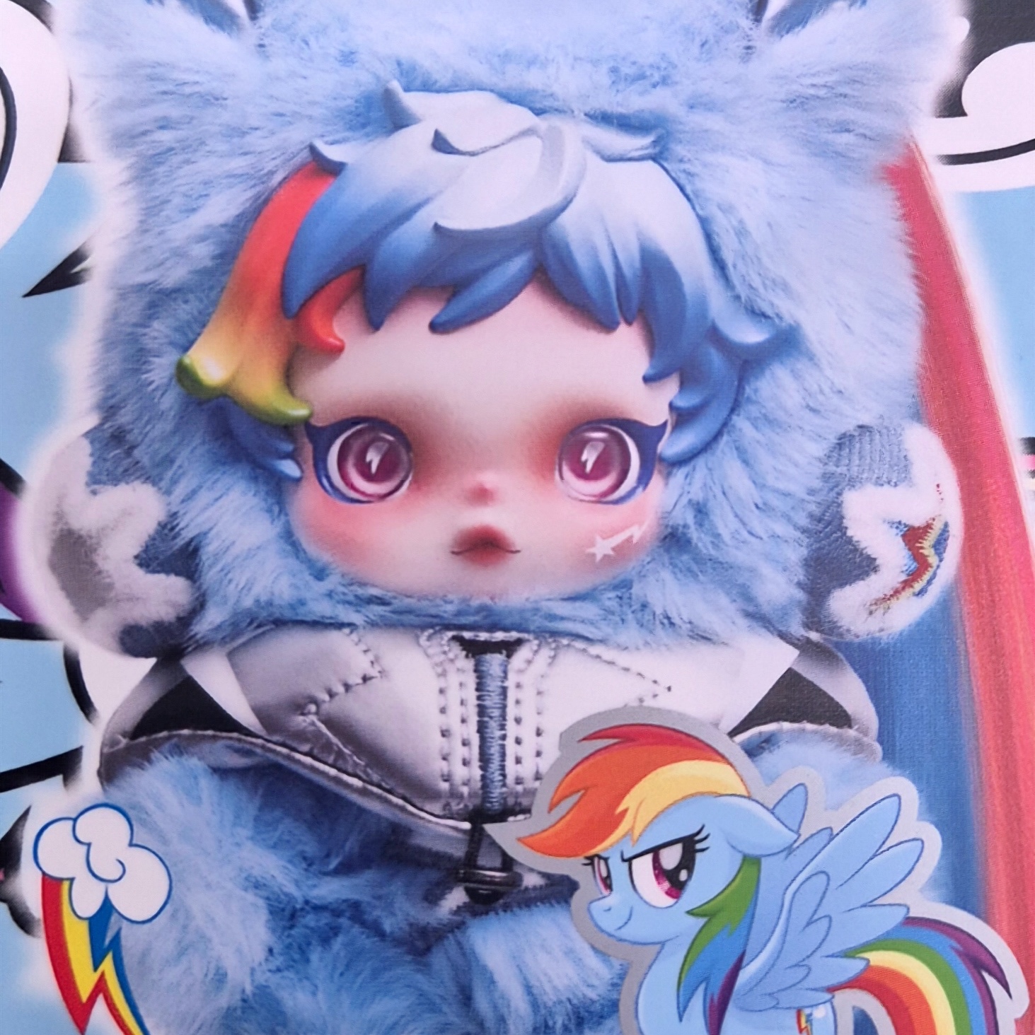 Pop Mart Skullpanda x My Little Pony Series Plush Doll Pendant Sealed Case (6 Blind Boxes) 착용 스타일 - 5
