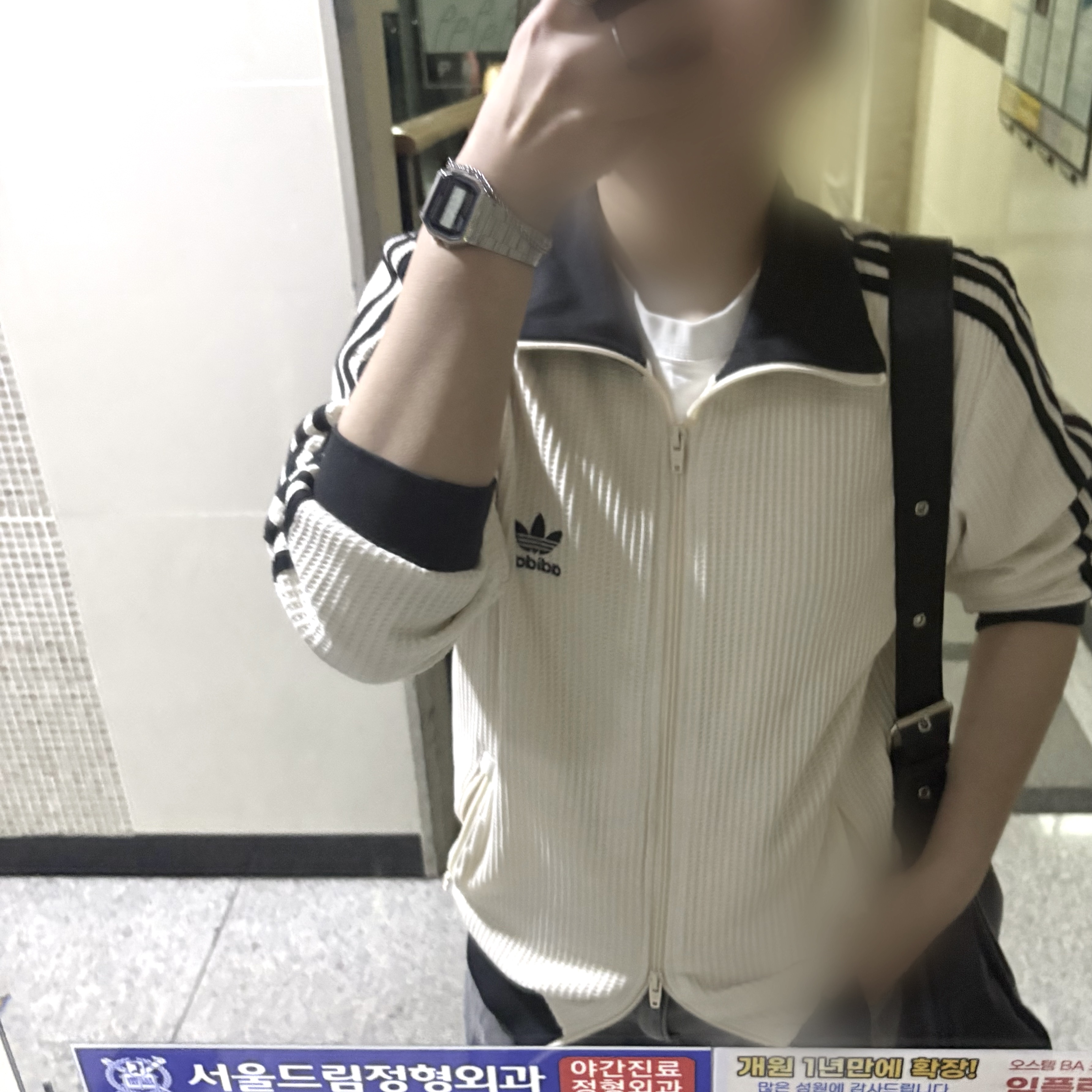 Adidas Waffle Beckenbauer Track Top Wonder White - KR Sizing, Casio A-158WA-1 착용 스타일