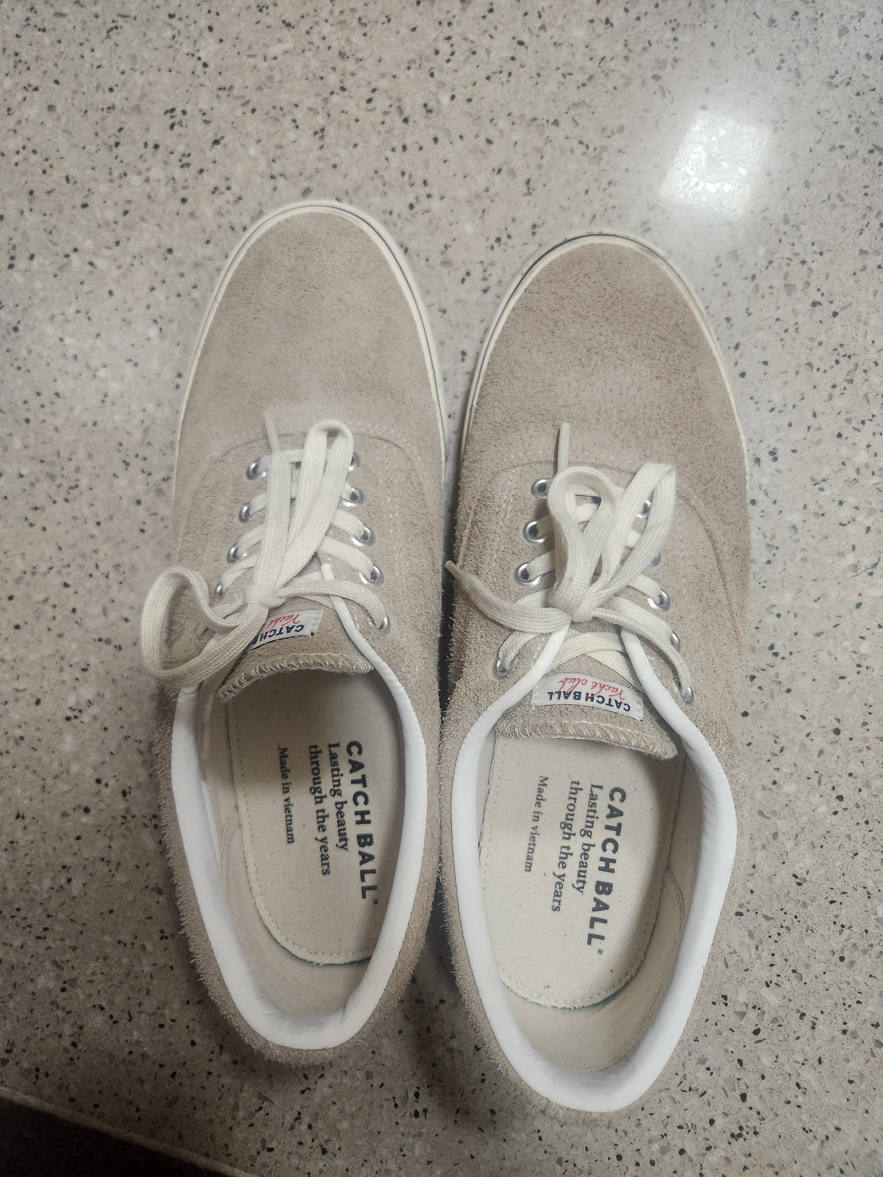 [무료 반품] Catch Ball D02 Suede Beige 착용 스타일