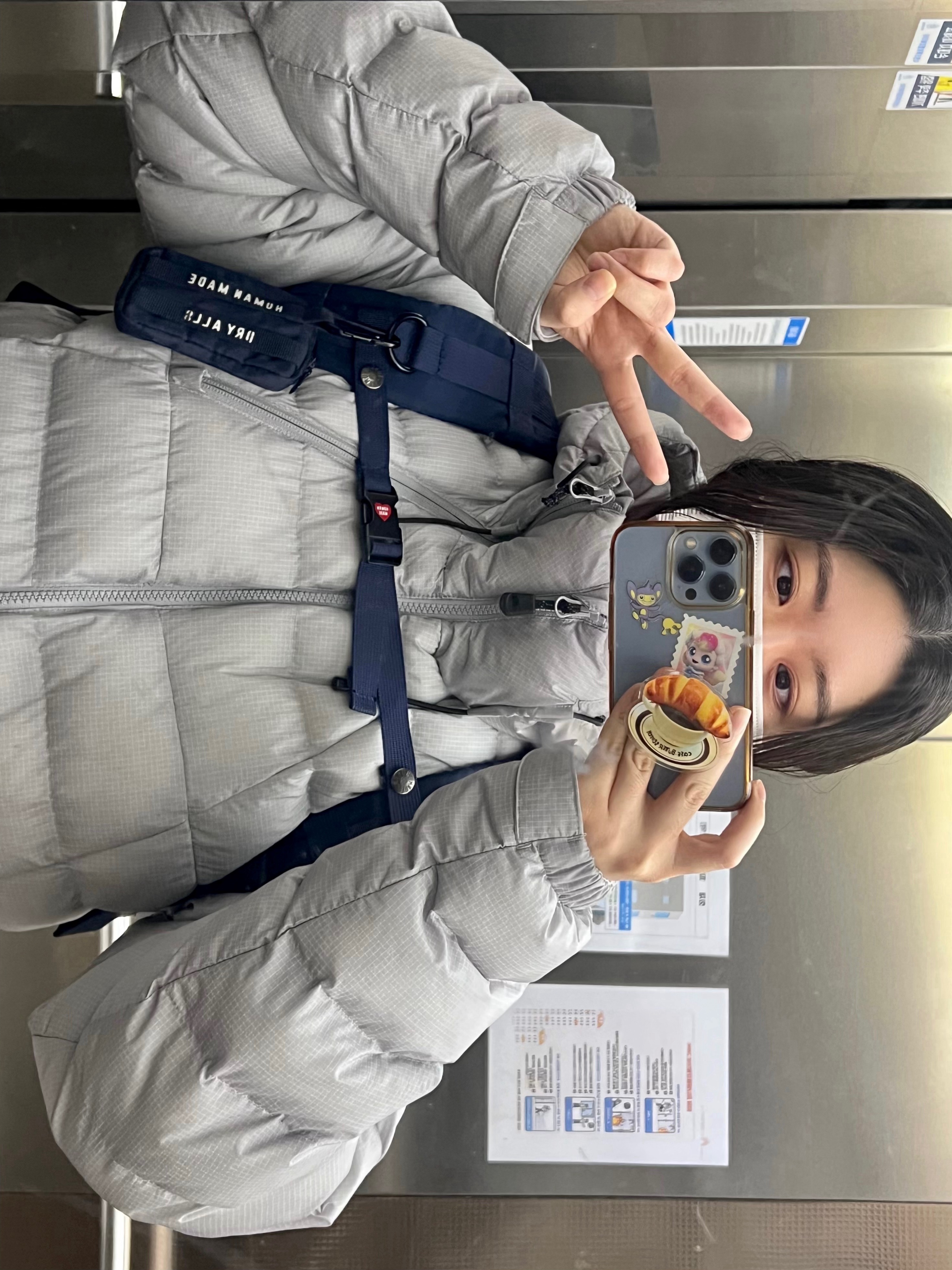 The North Face White Label Kalix T Jacket Metal Gray - 26SS, Human Made Military Card Case Navy 착용 스타일 - 2