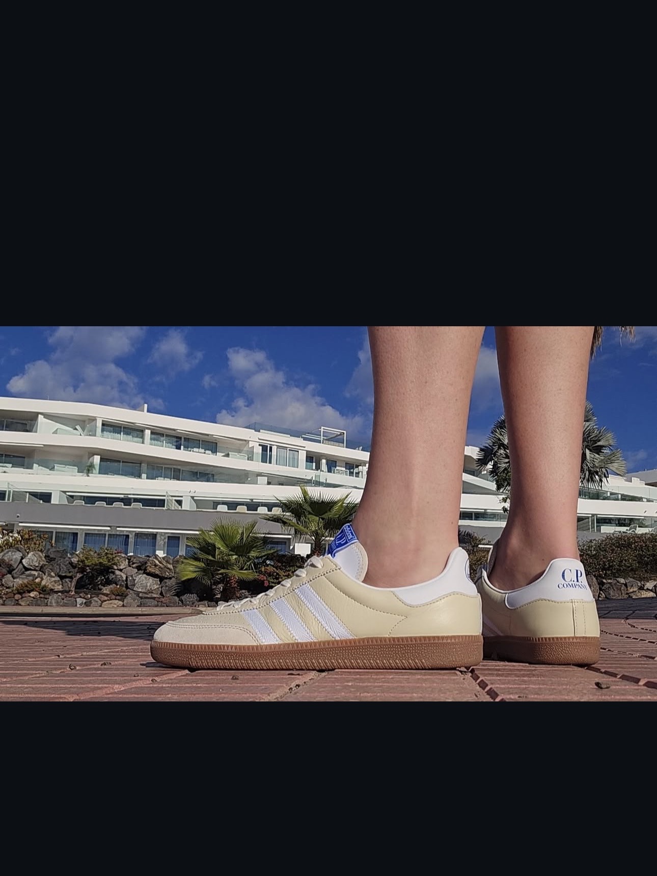 Adidas x C.P. Company Wimberly Spezial Sand Cloud White 착용 스타일 - 3