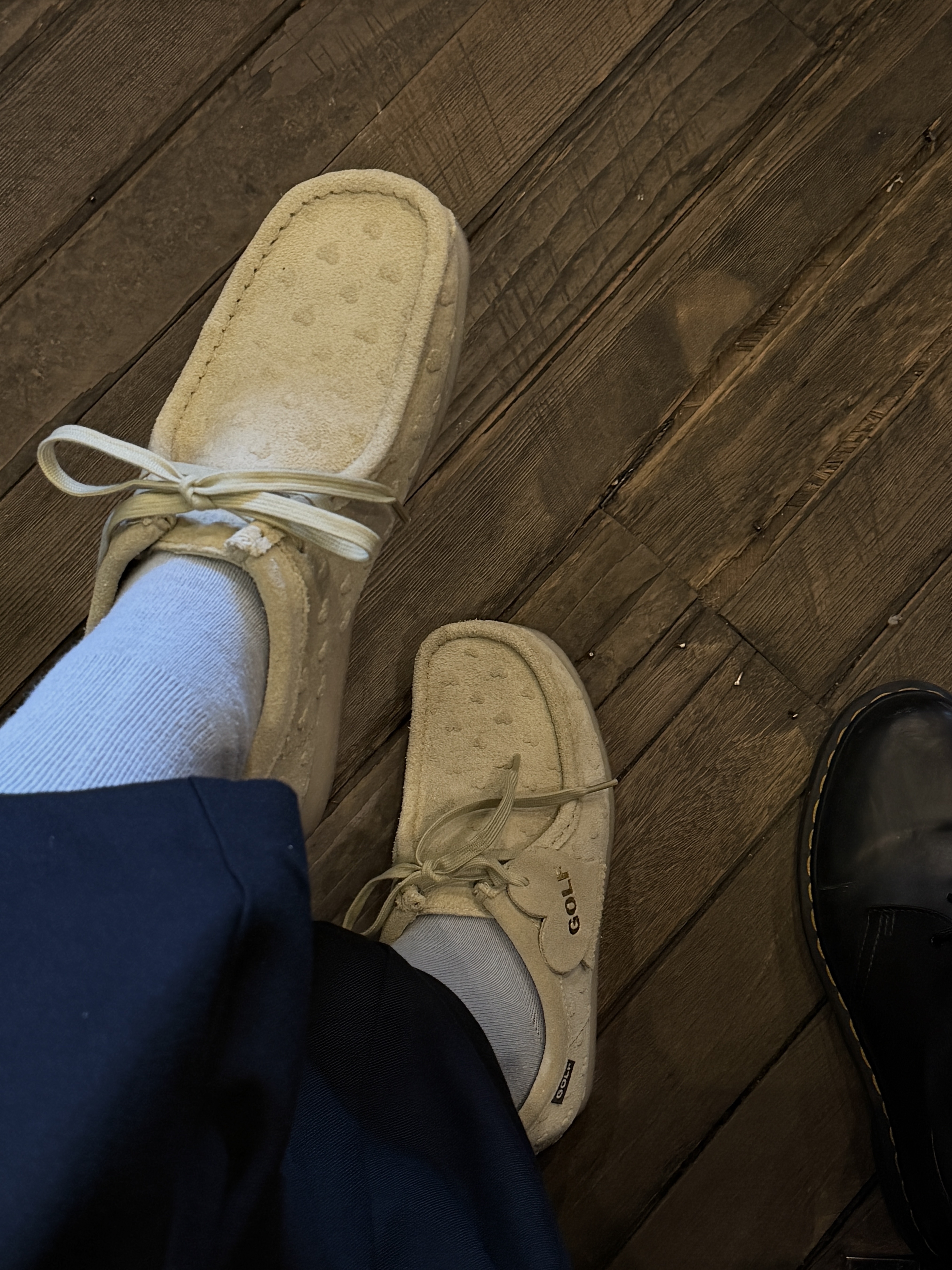 Clarks x Golf Wang Wallabee Cream 착용 스타일