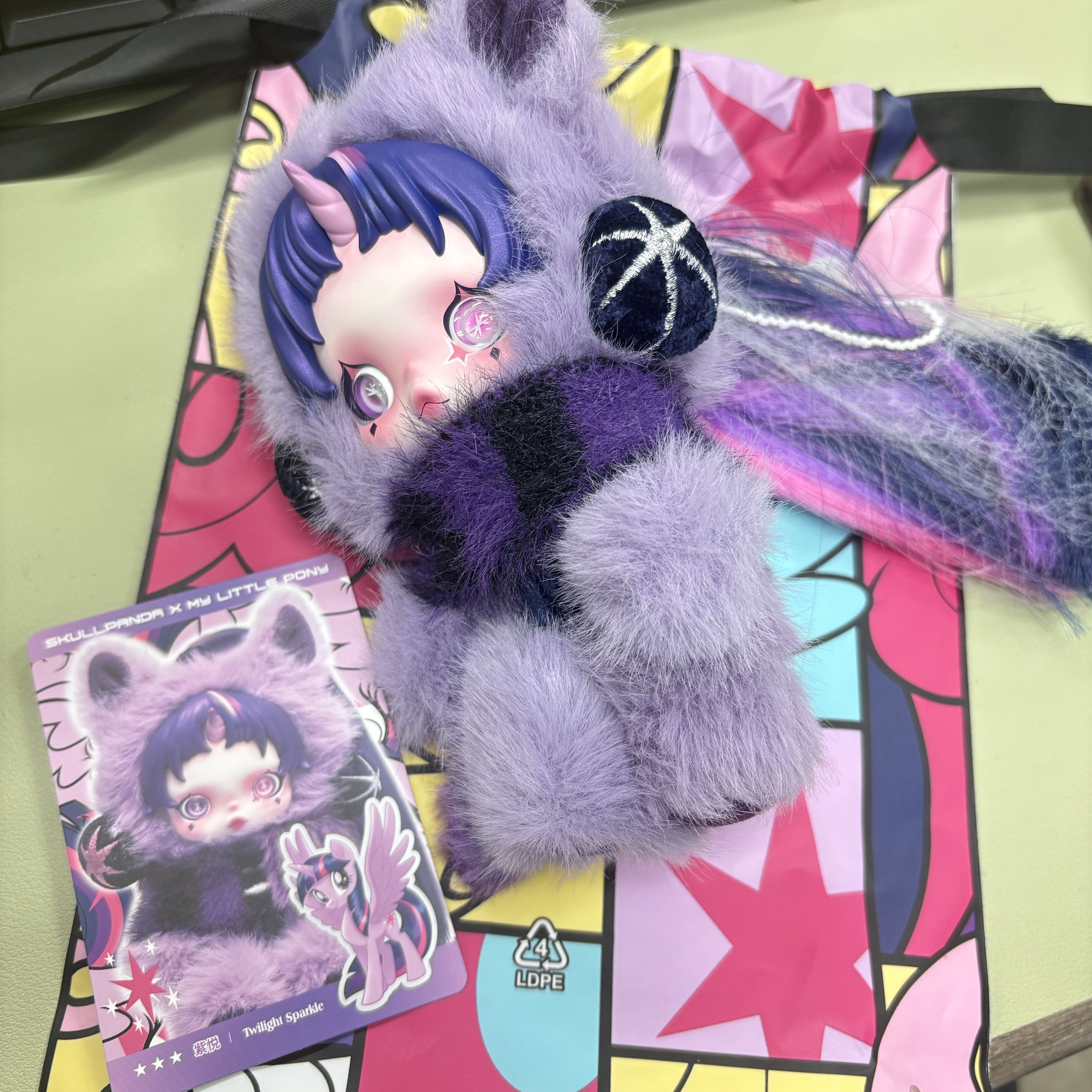 Pop Mart Skullpanda x My Little Pony Series Plush Doll Pendant Sealed Case (6 Blind Boxes) 착용 스타일 - 7