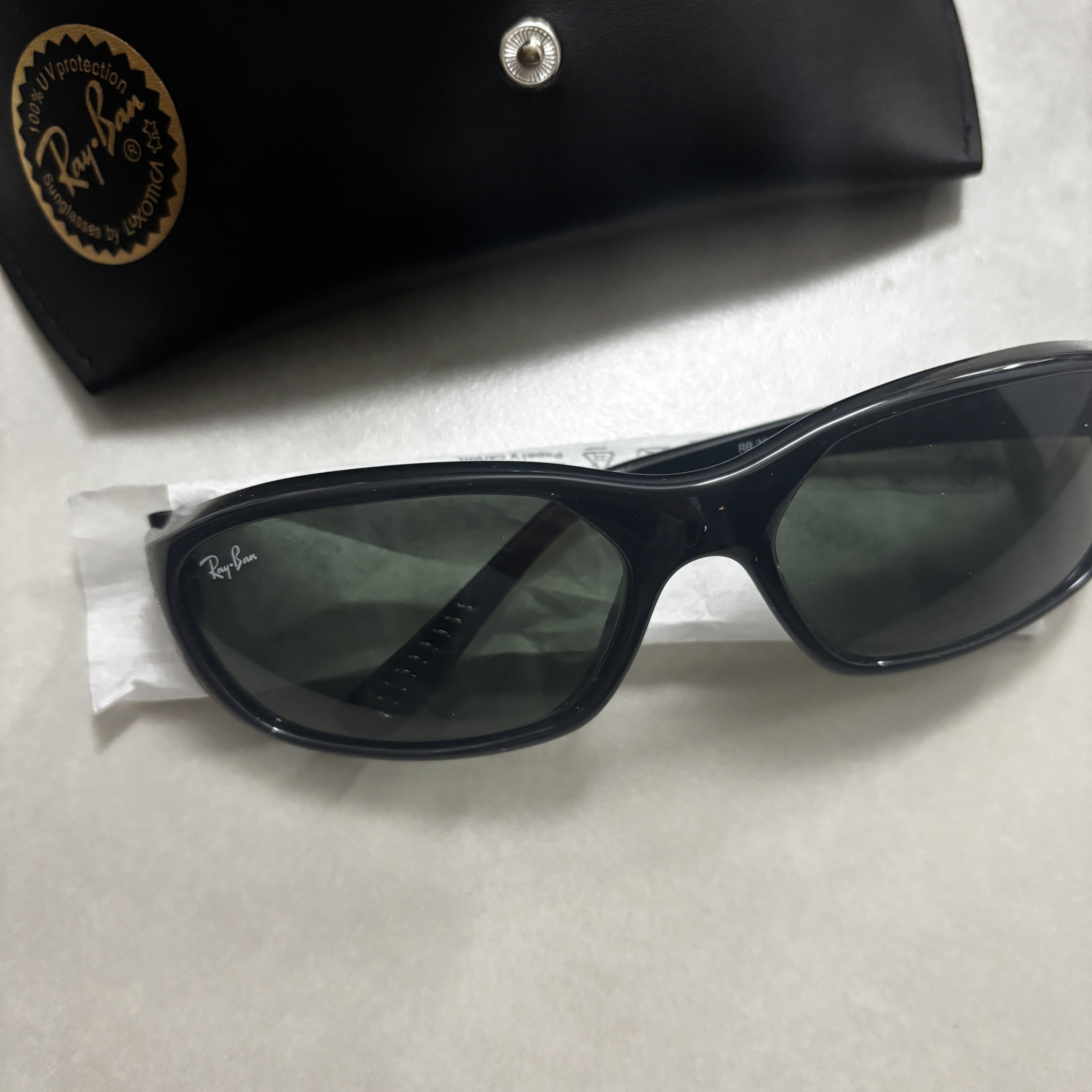 Ray-Ban DADDY-O II Polished Black Frame Green Classic G-15 Lenses 착용 스타일 - 3