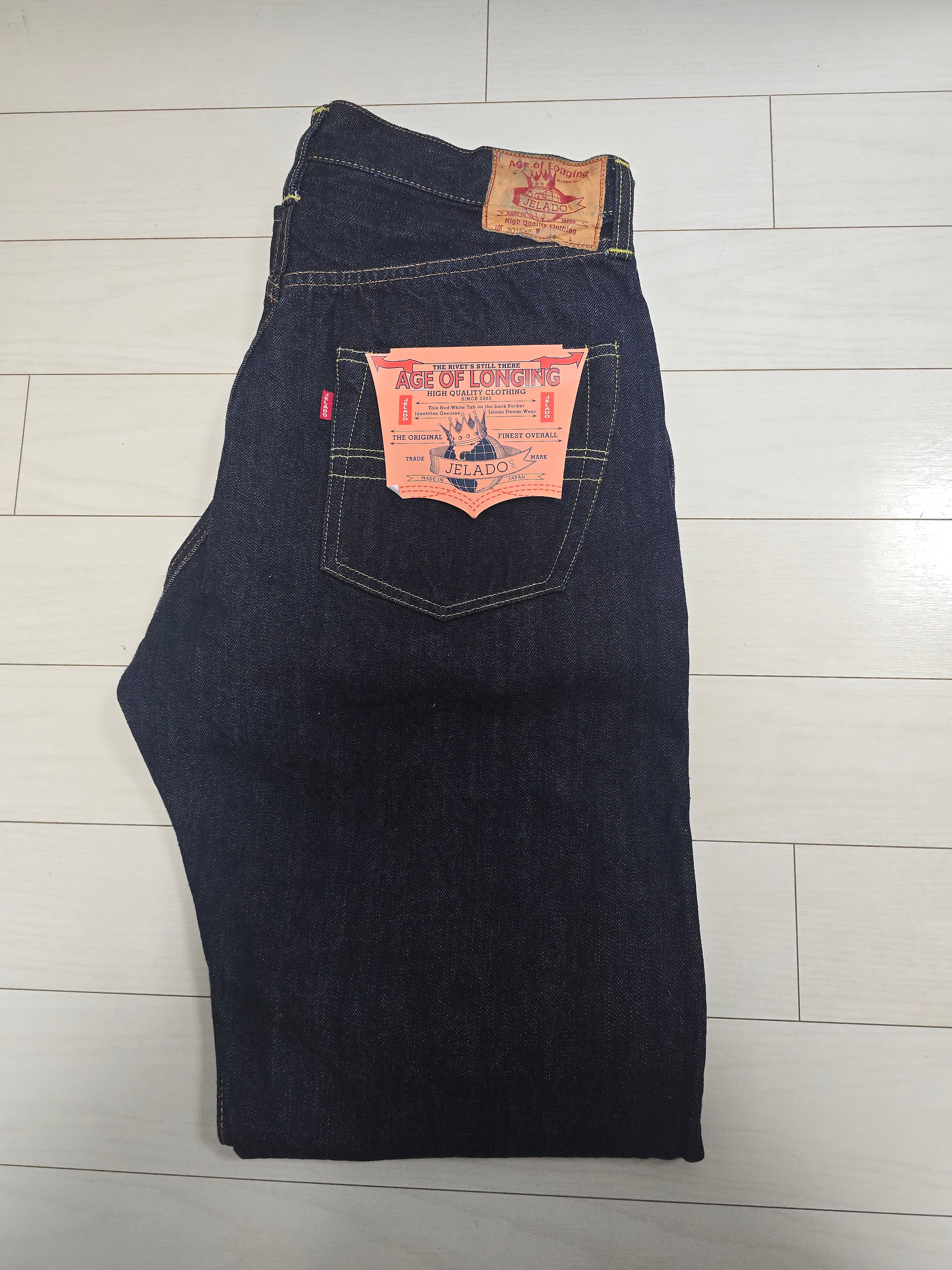 Jelado Age of Longing Black Tag 301EXX Denim Pants Indigo 착용 스타일