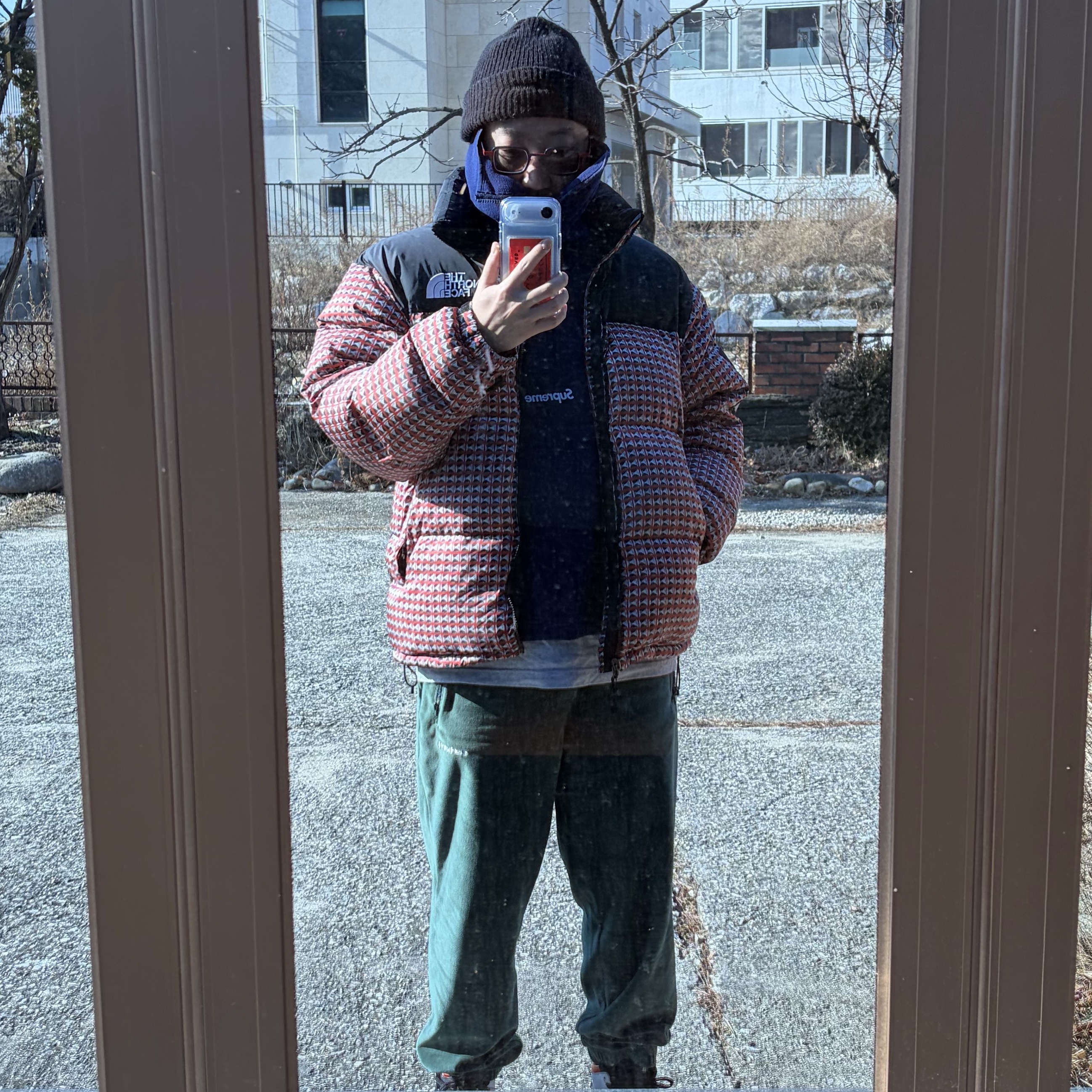 Supreme x The North Face Studded Nuptse Jacket Red - 21SS 착용 스타일
