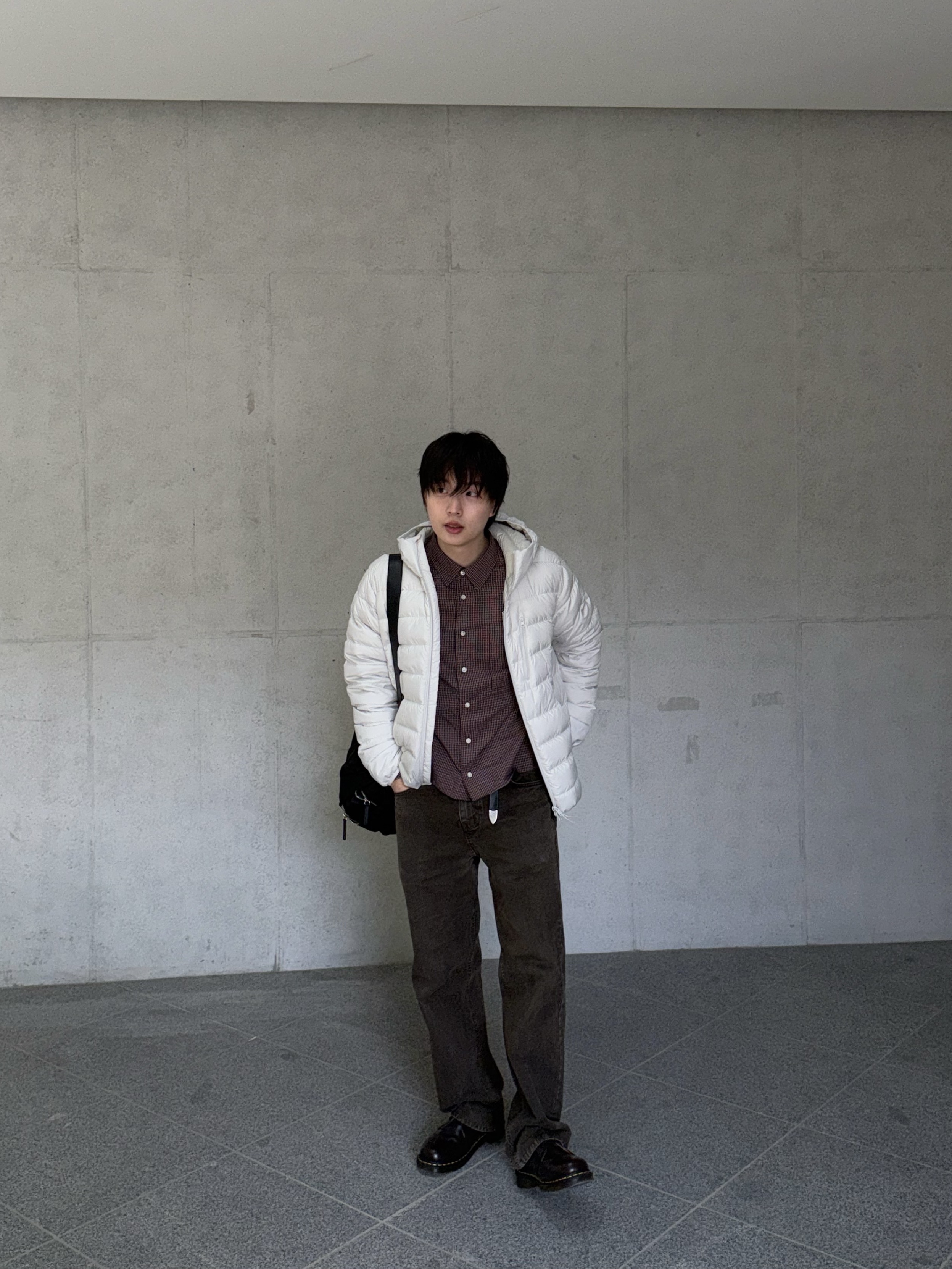 Dr. Martens 1461 Smooth Leather Burgundy 착용 스타일 - 2