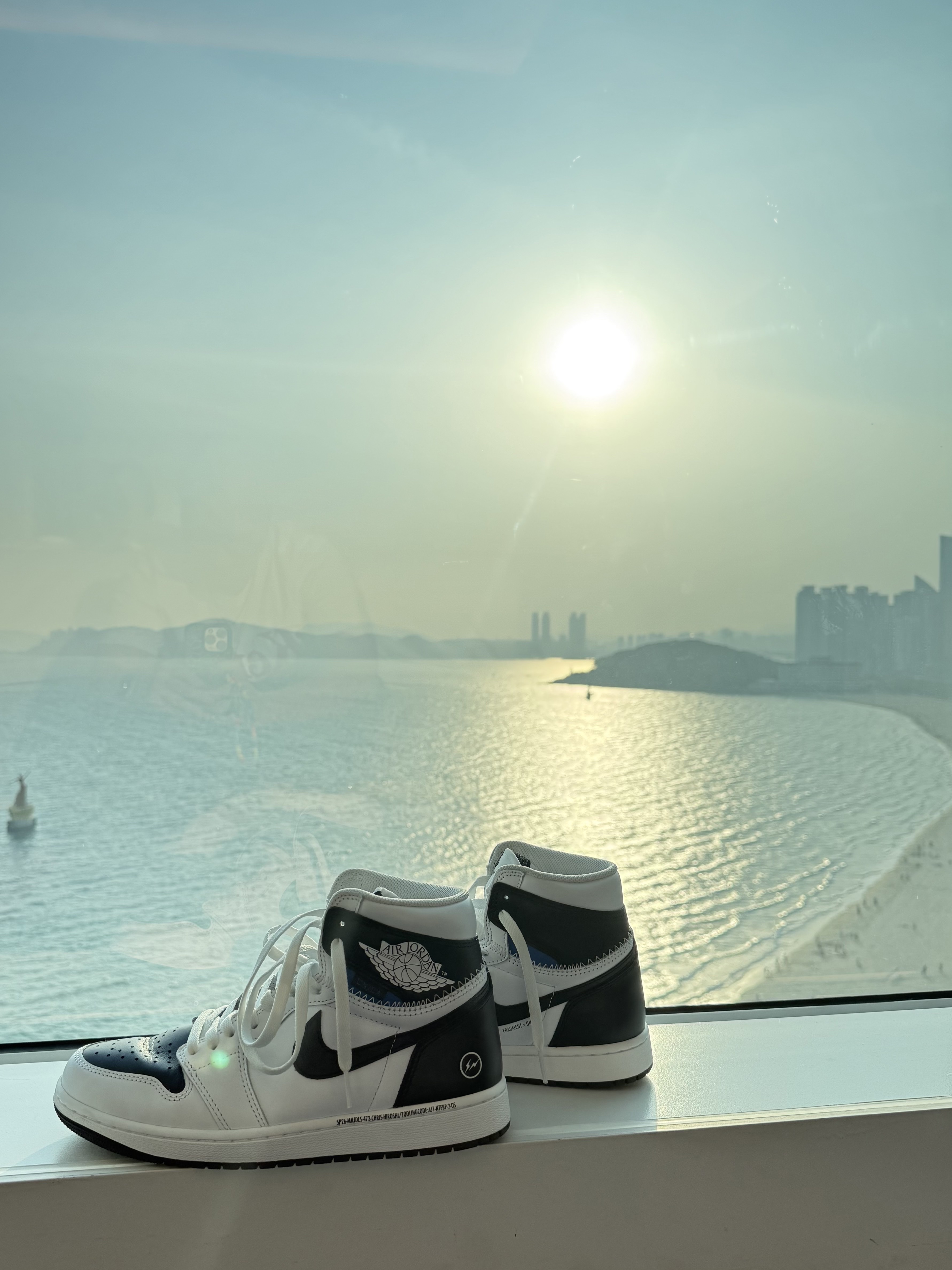 Jordan 1 x Fragment x Union LA High OG SP White Black 착용 스타일
