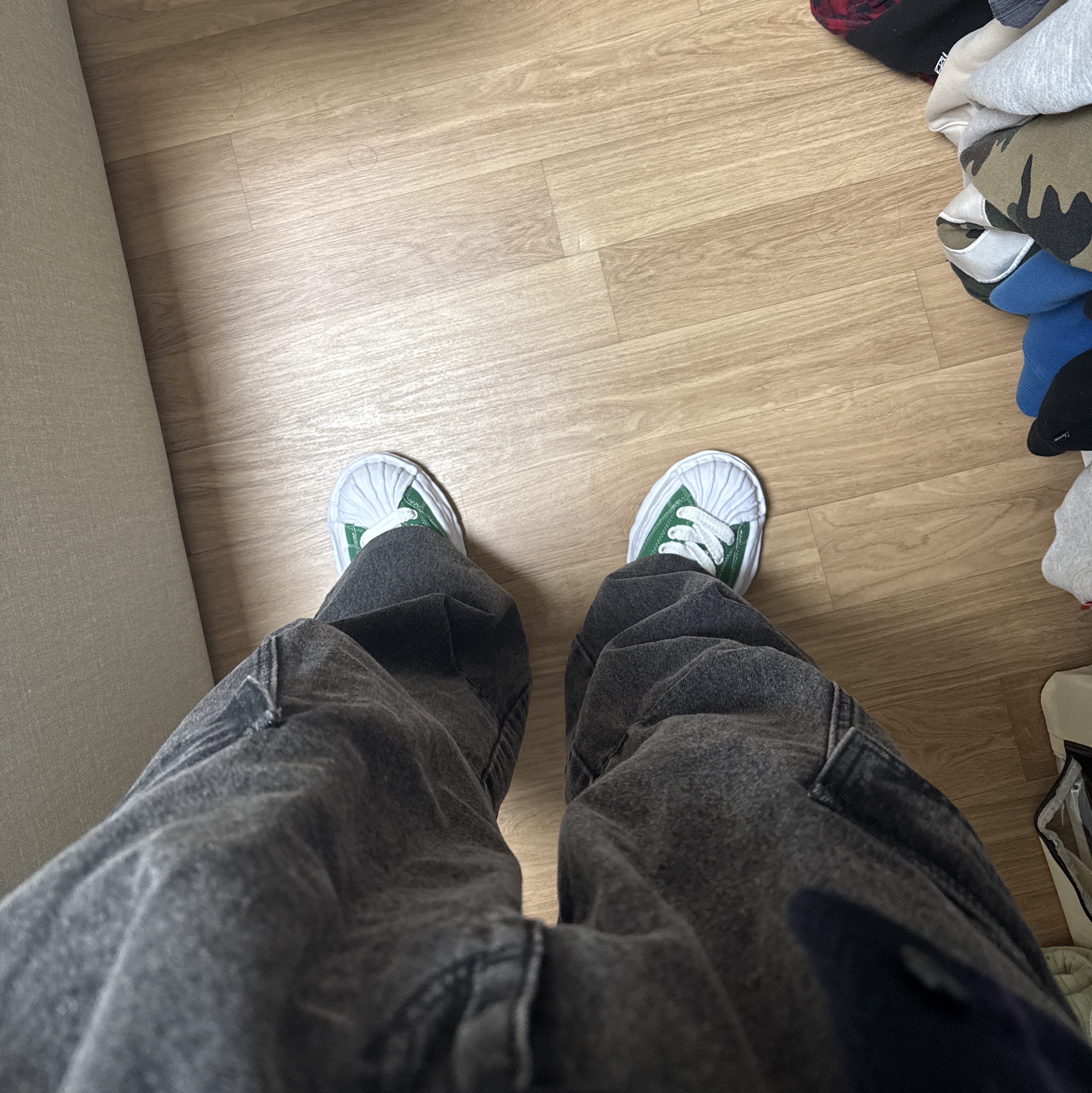 Maison Mihara Yasuhiro Blakey OG Sole Canvas Low-top Sneakers CL Green 착용 스타일 - 2