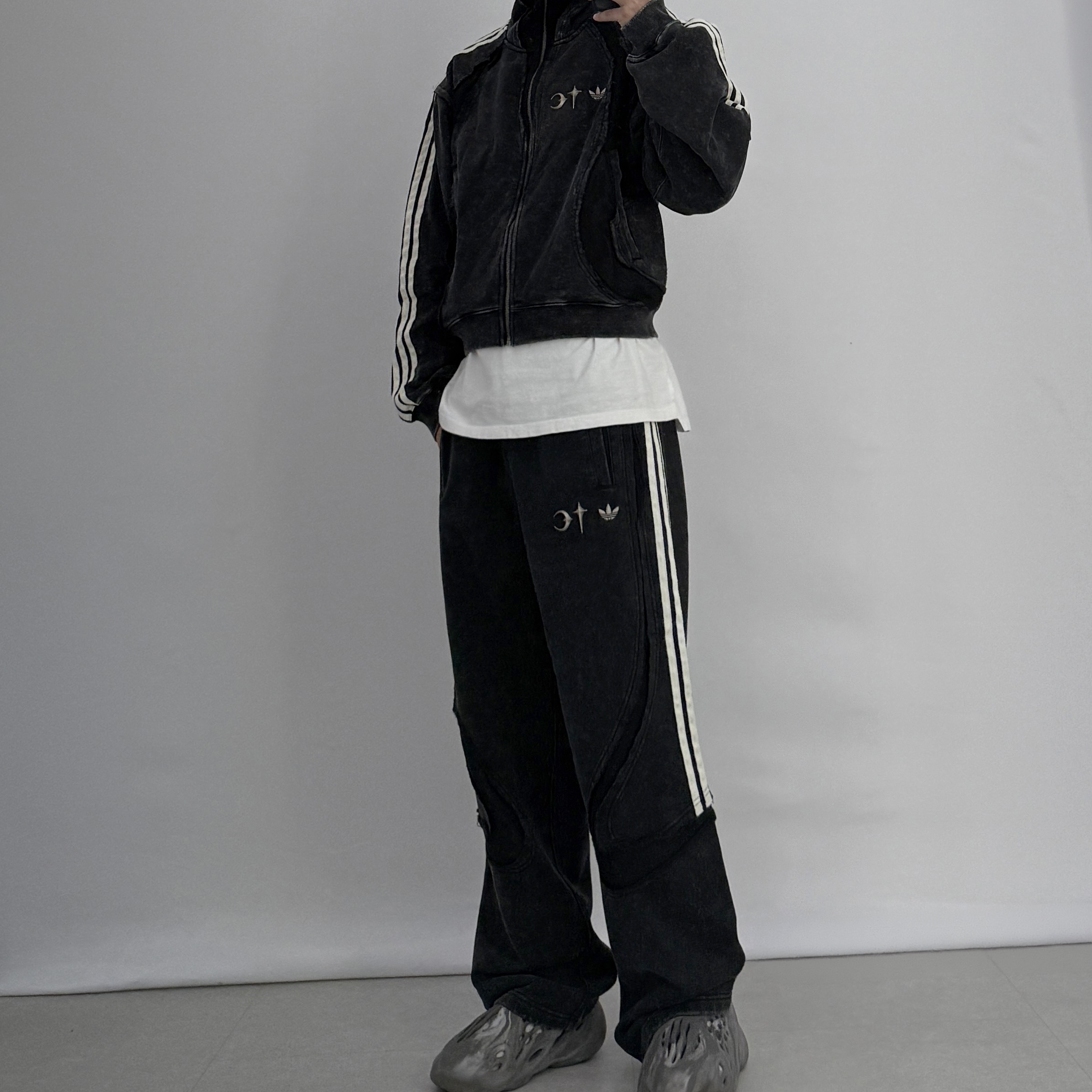 Adidas x Thug Club Teamgeist Sweat Hooded Zip Up Black - KR Sizing, Adidas x Thug Club Teamgeist Sweatpants Black - KR Sizing 착용 스타일