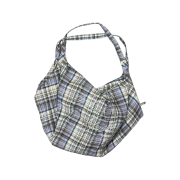 Sculptor Plaid Big Hobo Bag Sage