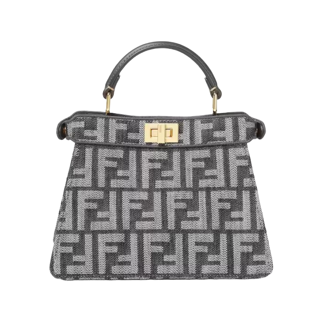펜디 피카부 아이 씨 유 쁘띠 데님 이펙트 FF 자카드 백 블루(Fendi Peekaboo I See U Petite Denim Effect FF Jacquard Bag Blue)