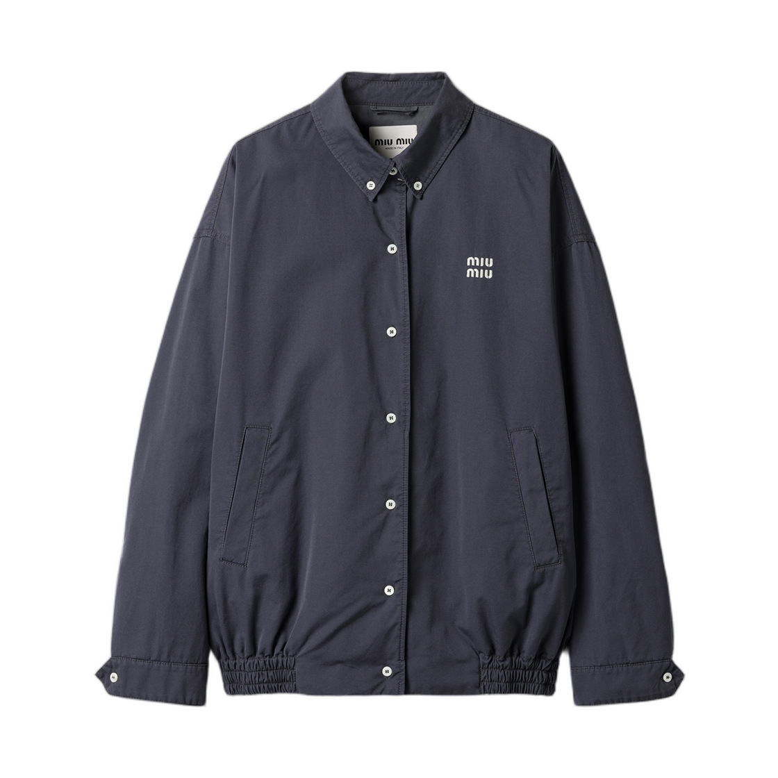 ML1264-19CV-F0170 (W) Miu Miu Old Poplin Blouson Jacket Smoky Gray