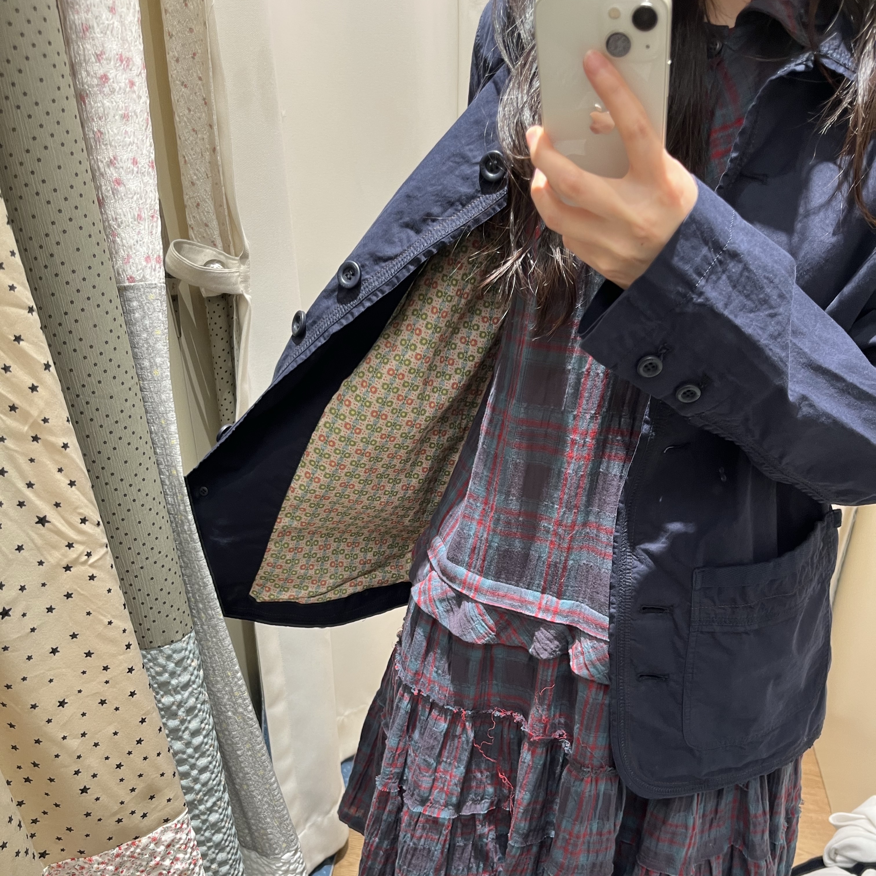 【COYSEIO】RAW EDGE CHECK ONE PIECE BROWN RAW EDGE CHECK ONE PIECE BROWN - coyseio