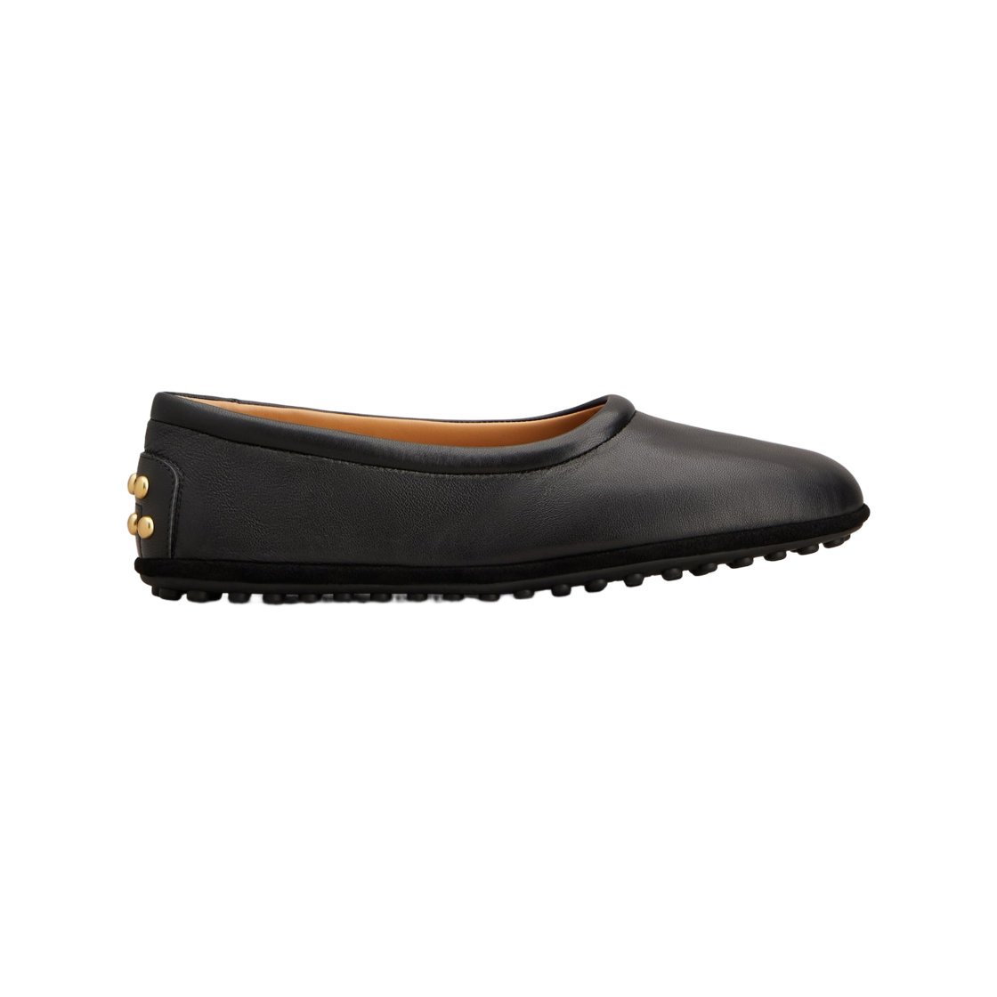 (W) 토즈 나파 레더 메탈 도트 발레리나 블랙((W) Tod's Metal Dots Ballerinas in Nappa Leather Black)
