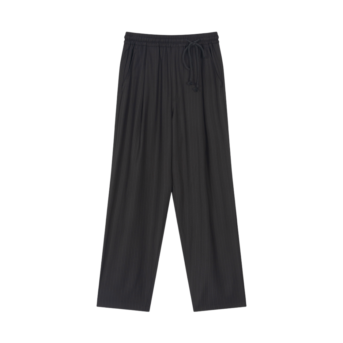 호노 리포트 릴렉스드 밴딩 트라우저 블랙 스트라이프(Hono Report Relaxed Banding Trousers Black Stripe)