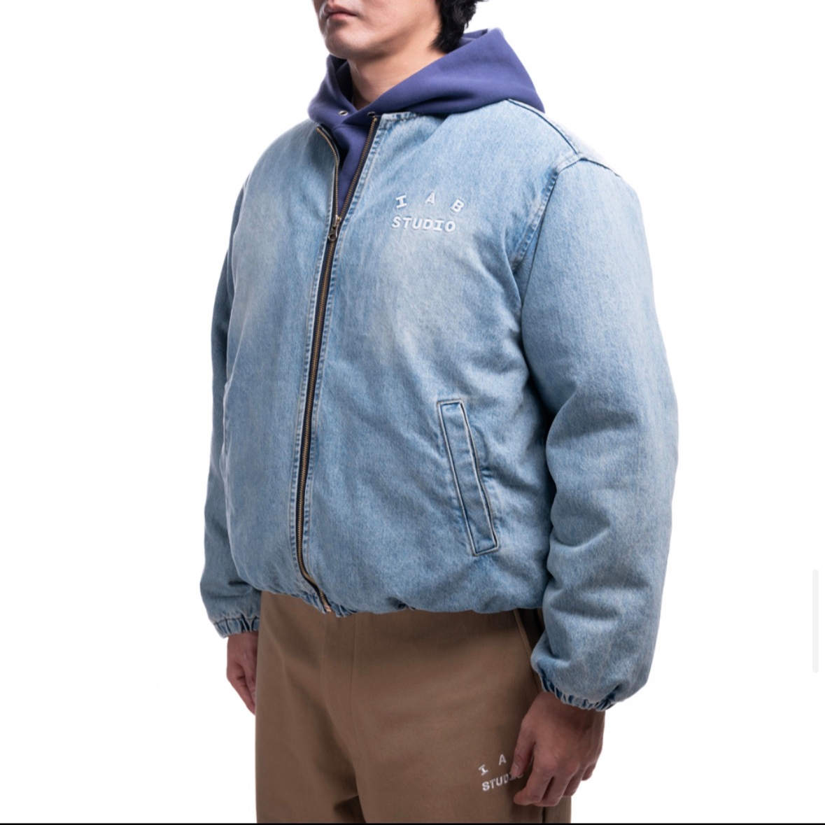 IAB Studio IAB Denim Bomber Jacket Blue 착용 스타일 - 2