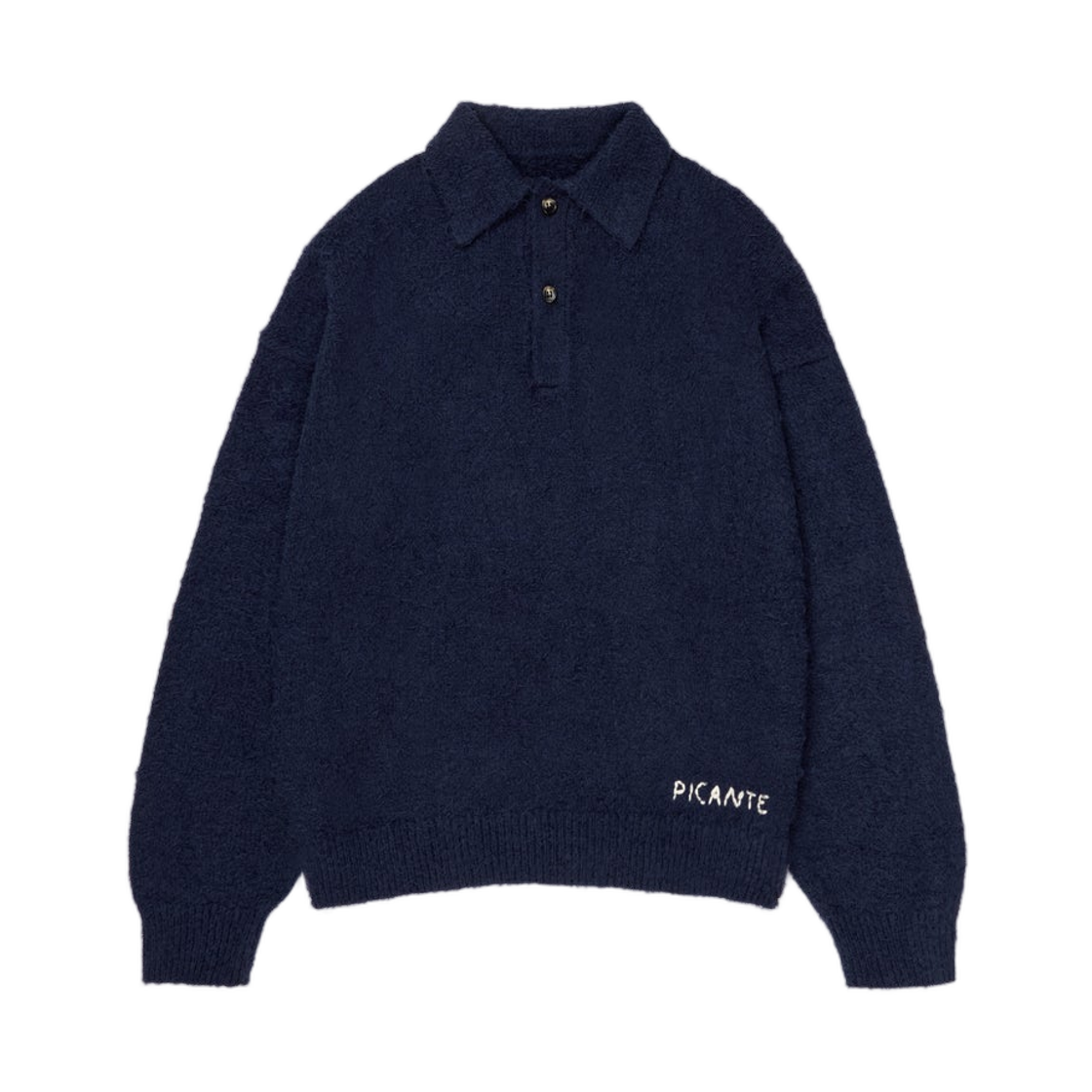 피칸테 섀기 니트 폴로 네이비(Picante Shaggy Knit Polo Navy)