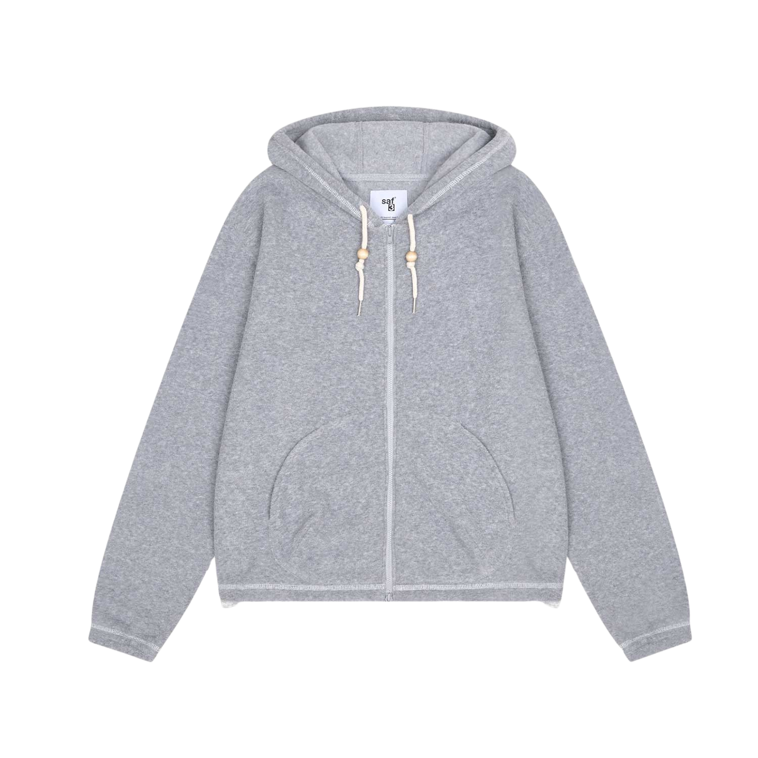 사파리스팟 저니 라운드 포켓 집 업 후디 그레이(Safarispot Journey Round Pocket Zip Up Hoodie Gray)