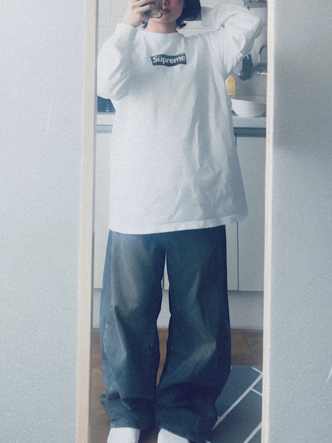 Supreme Los Angeles Fire Relief Box Logo T-Shirt White - 25SS 착용 스타일