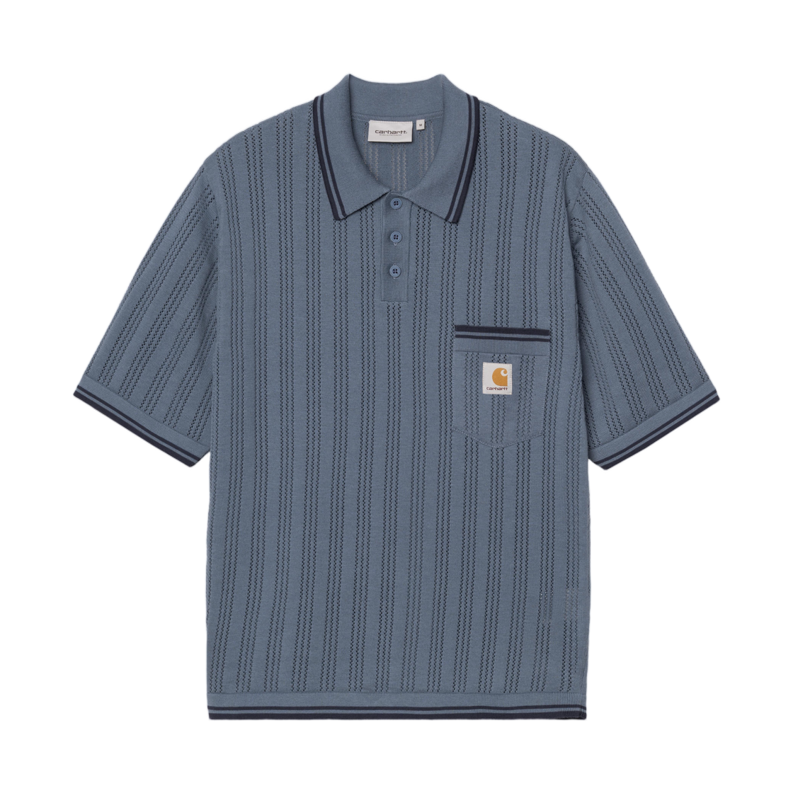 I036168-3QH-XX Carhartt WIP S/S Ramsey Polo Velvet Blue Deep Night