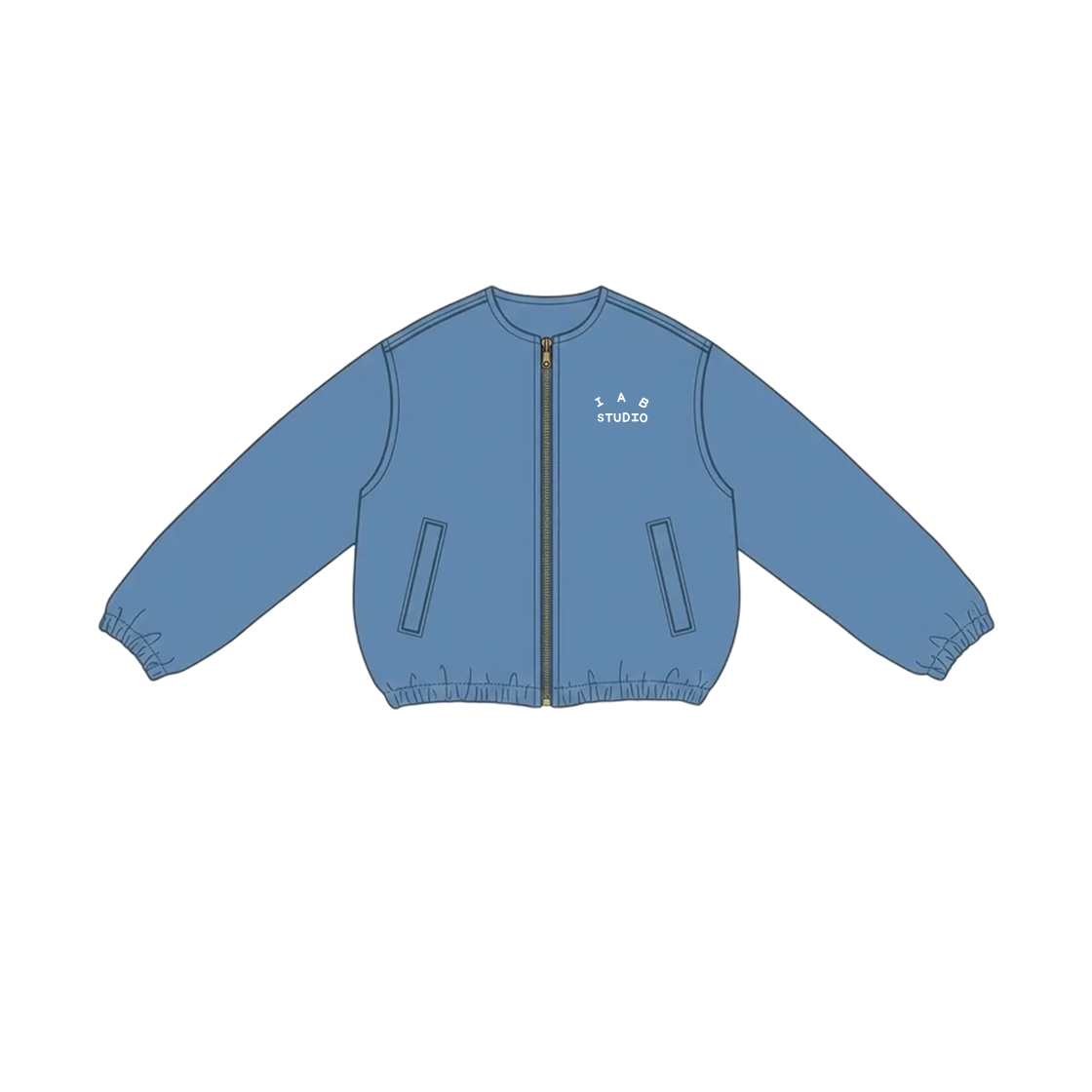 아이앱 스튜디오 아이앱 데님 봄버 자켓 블루