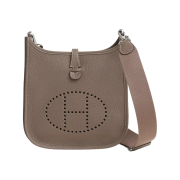 Hermes Evelyne 23 Poche III Bag Clemence & Palladium Etoupe