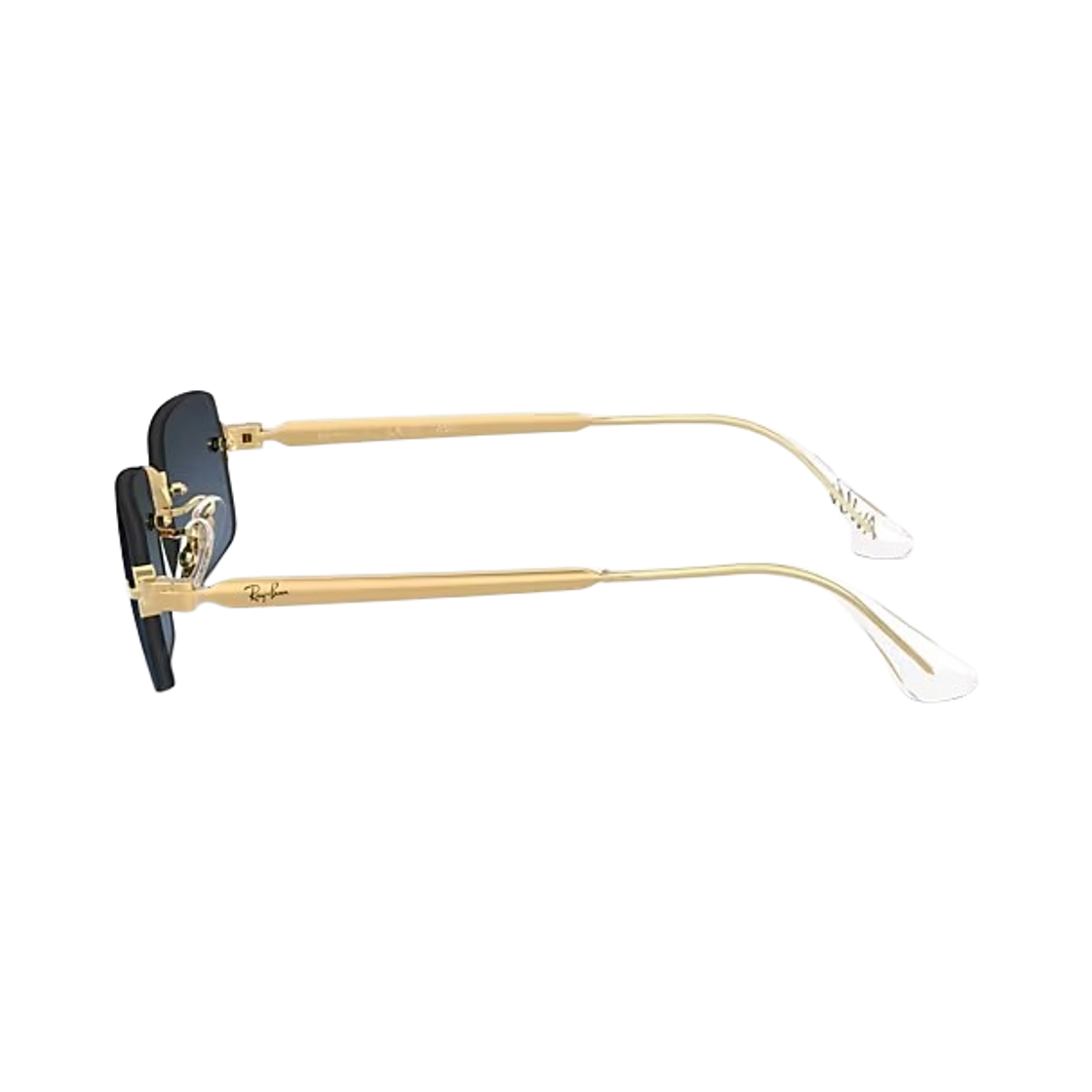 레이밴 x 에이셉 라키 선글라스 폴리쉬드 아리스타 골드 프레임 블루 그라디언트 다크 그레이 렌즈 어드저스터블 노즈패드(Ray-Ban x A$AP Rocky Sunglasses Polished Arista Gold Frame Blue Gradient Dark Grey Lenses Adjustable Nosepads) - 2