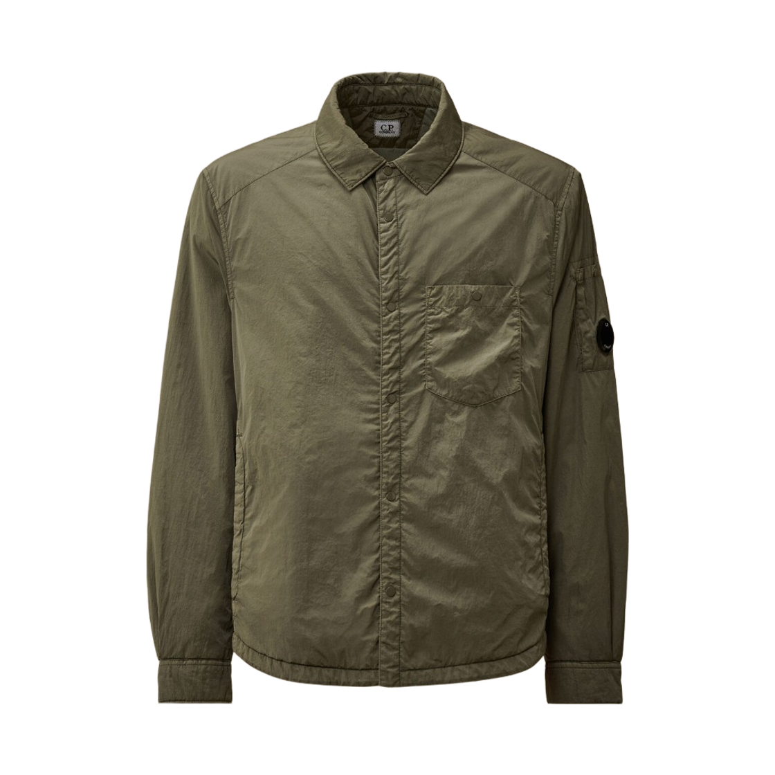 19CMOS088A005904G921 C.P. Company Chrome-R Lens Button Overshirt Gunmetal Grey - 25FW