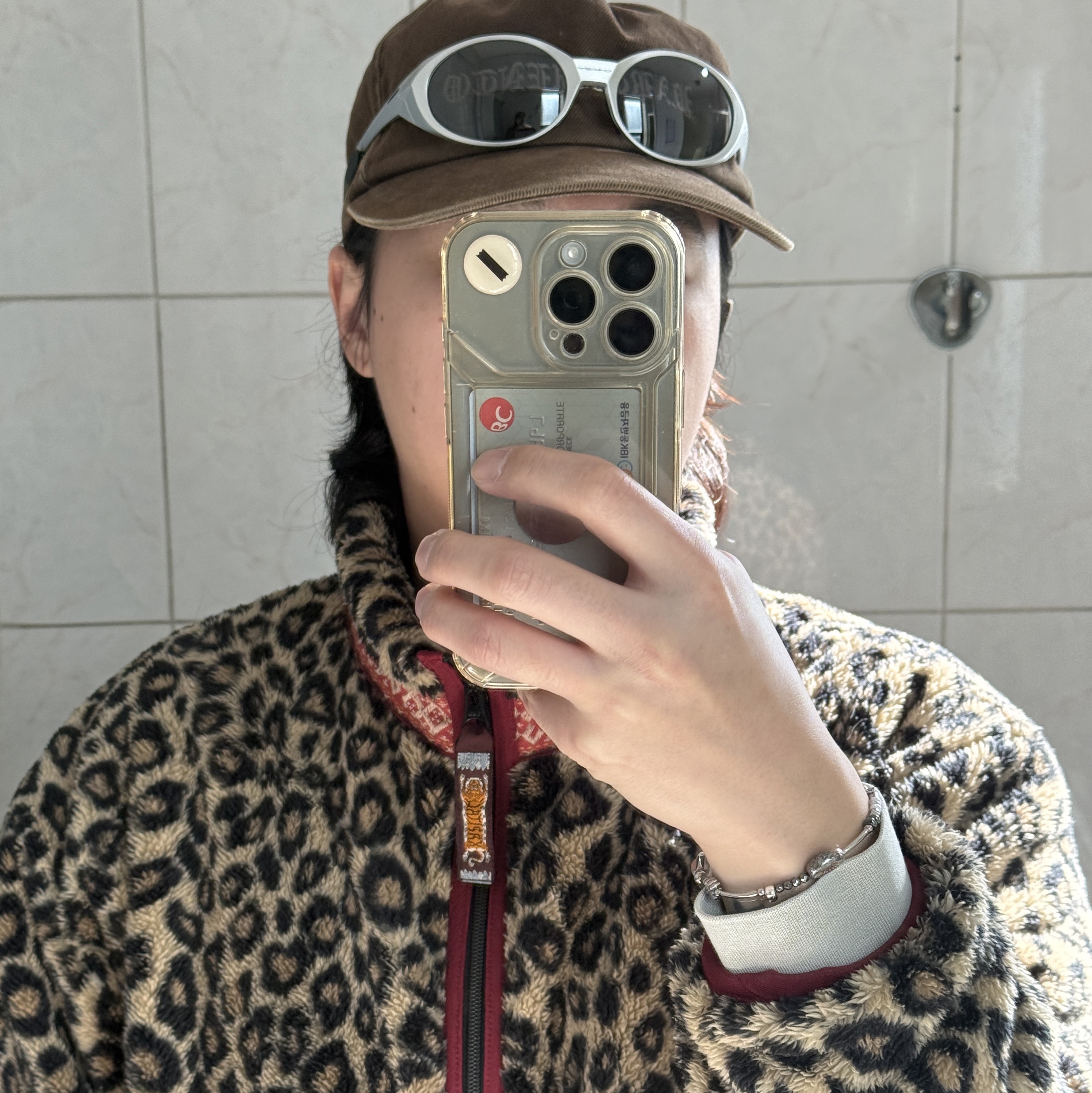 Oakley Eye Jacket Redux Silver Frame Prizm Black Polarized Lenses High Bridge Fit, Kapital Leopard Pattern Fleece Zip Blouson Brown 착용 스타일