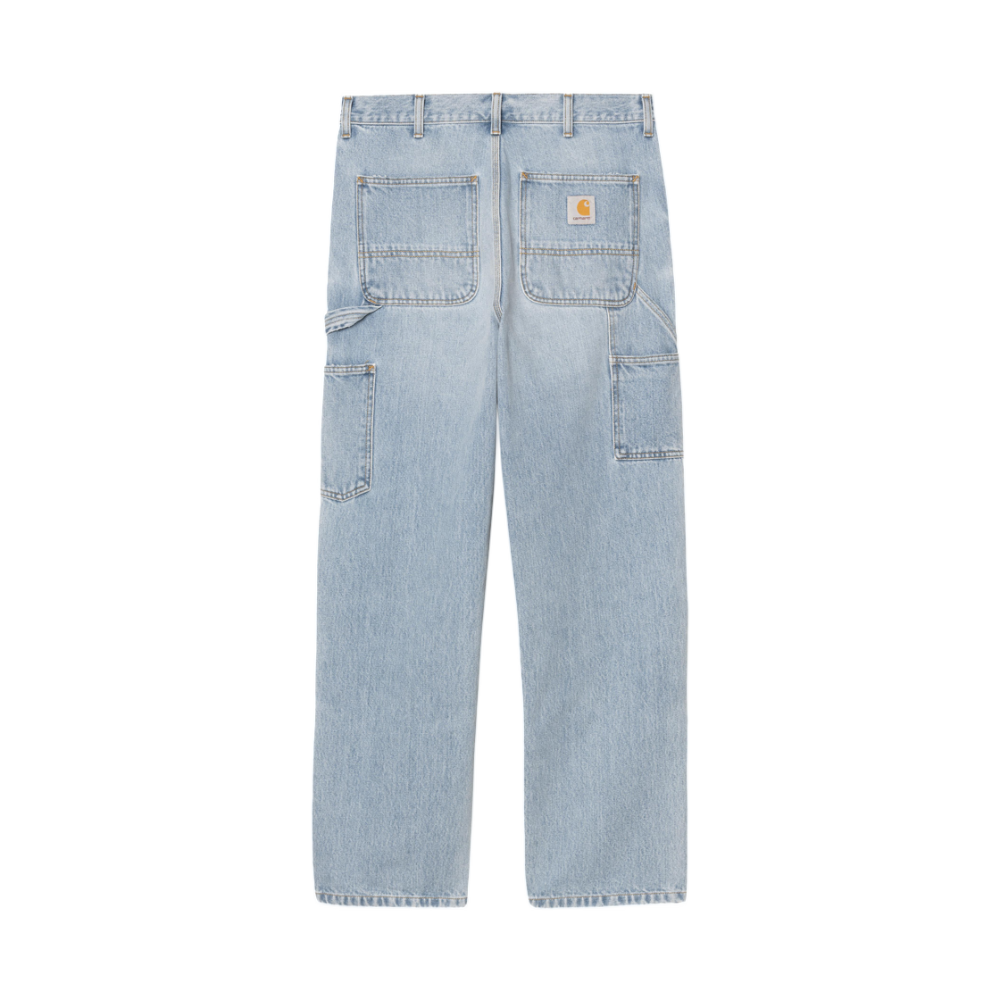 I032699-01-WU Carhartt WIP Double Knee Pant Blue Worn Bleached