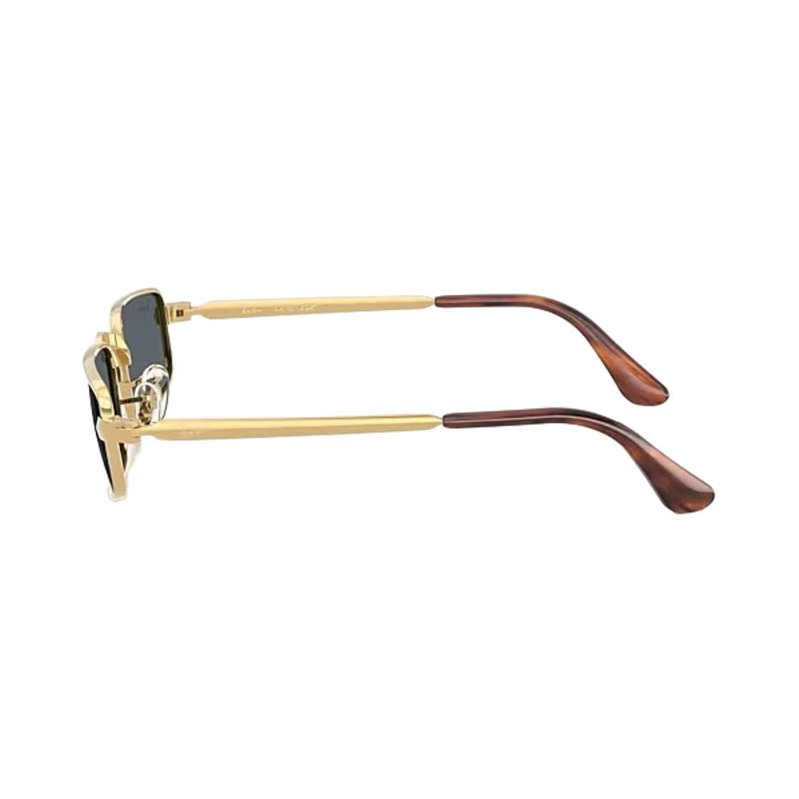 레이밴 x 에이셉 라키 선글라스 폴리쉬드 아리스타 골드 프레임 블루 렌즈 어드저스터블 노즈패드(Ray-Ban x A$AP Rocky Sunglasses Polished Arista Gold Frame Blue Lenses Adjustable Nosepads) - 2