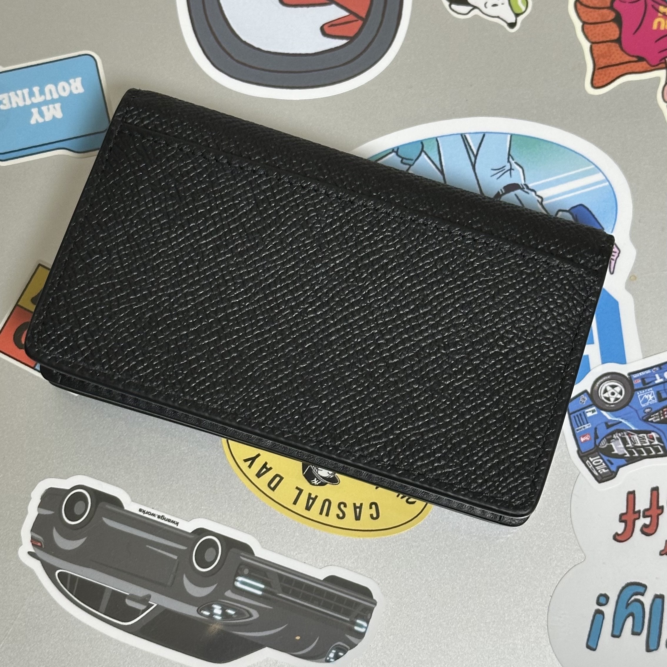 Maison Margiela Leather Business Card Holder Black 착용 스타일 - 2