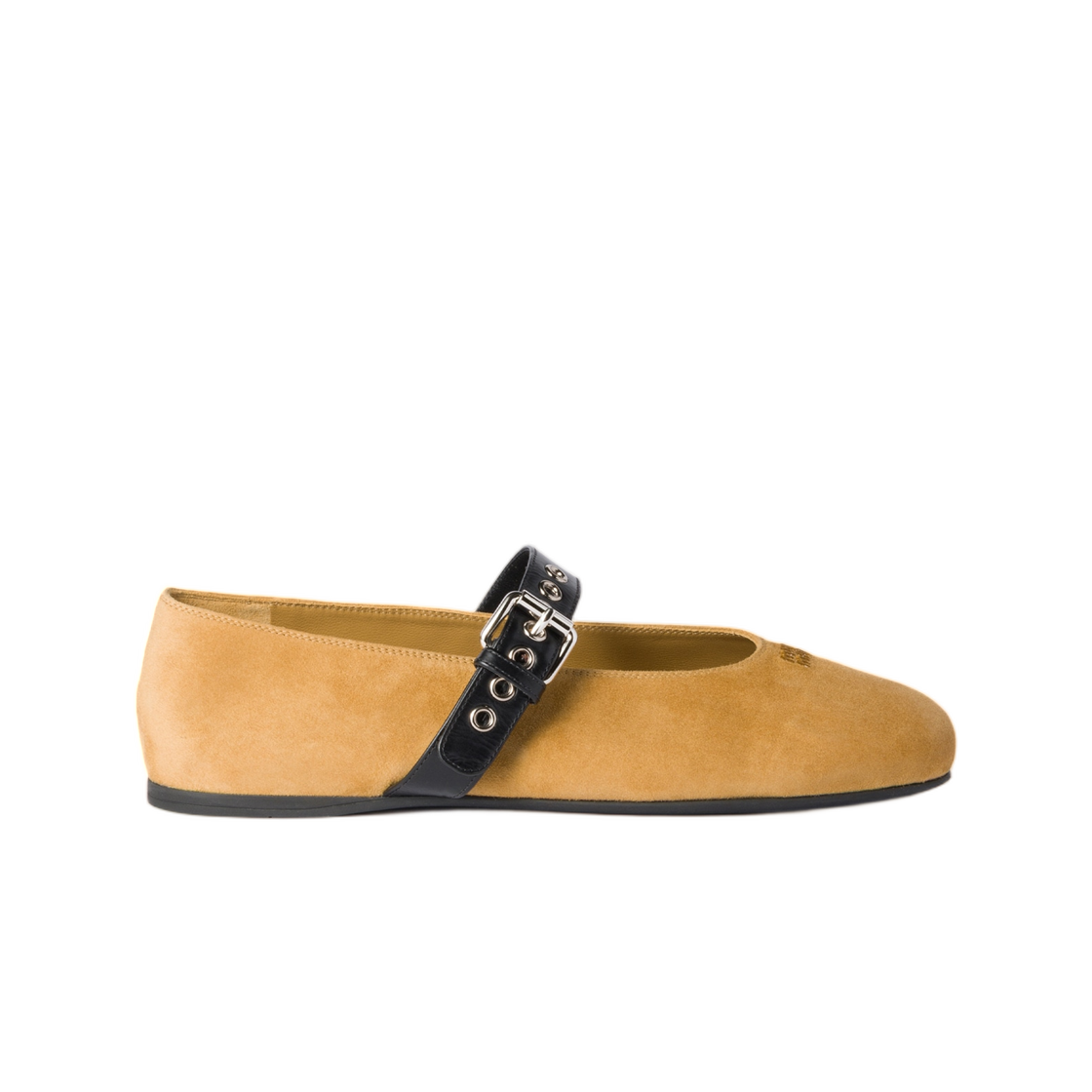 5F625E-008-F0151 (W) Miu Miu Suede Ballerinas Honey